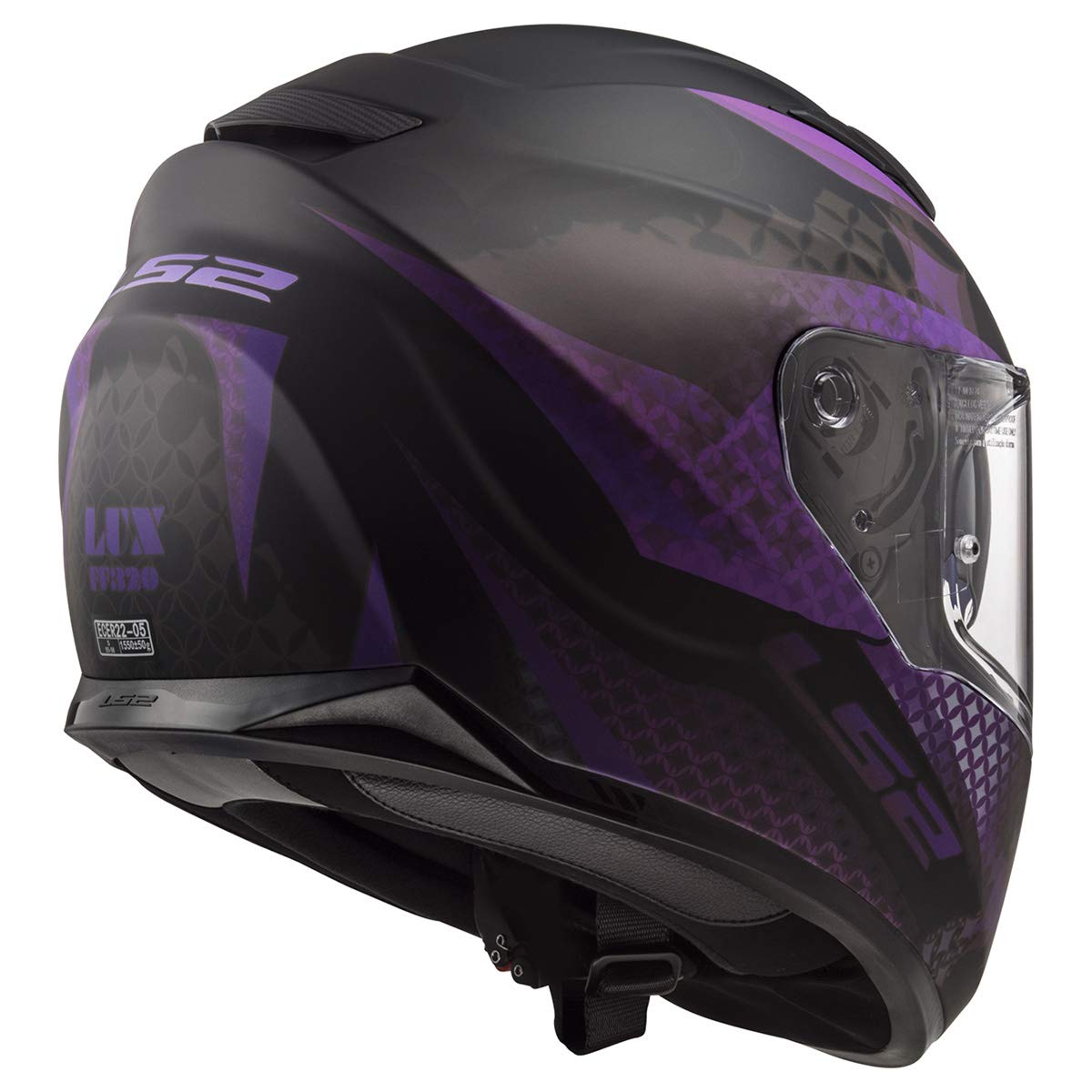 Ls2 Helmets Full Face Stream Evo Lux Helmet (Matte Black Pink - X-Large)