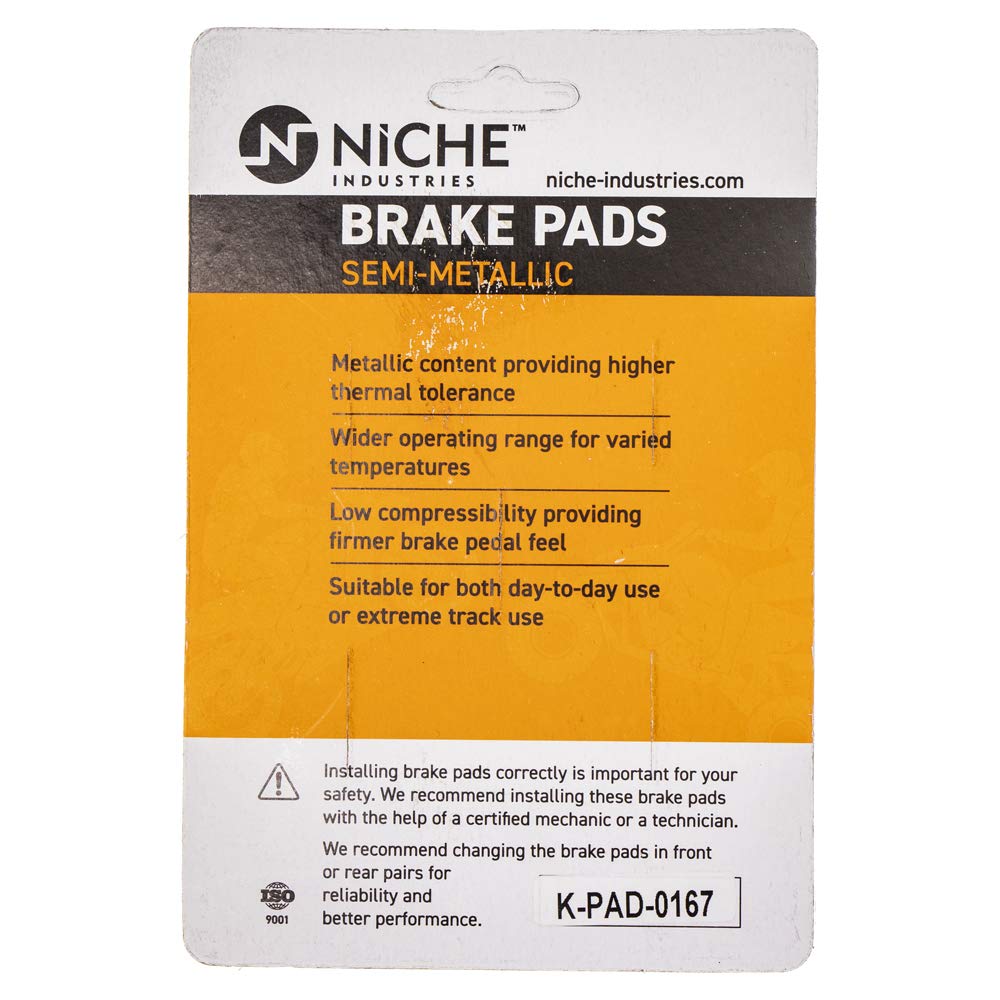 Niche Brake Pad Set For Kawasaki Ninja Zx6R Zx9R Zzr600 Zx10R 43082-0004 Rear Semi-Metallic