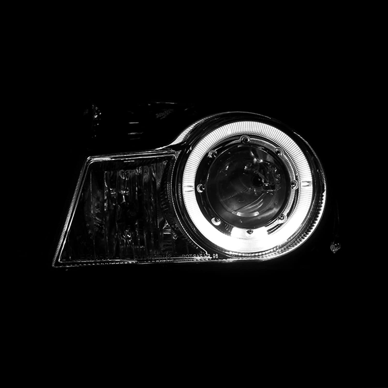 Spec-D Tuning Smoke Lens Projector Headlights W/Halo Ring Compatible with 1998-2000 Ford Ranger Left + Right Pair Headlamps Assembly