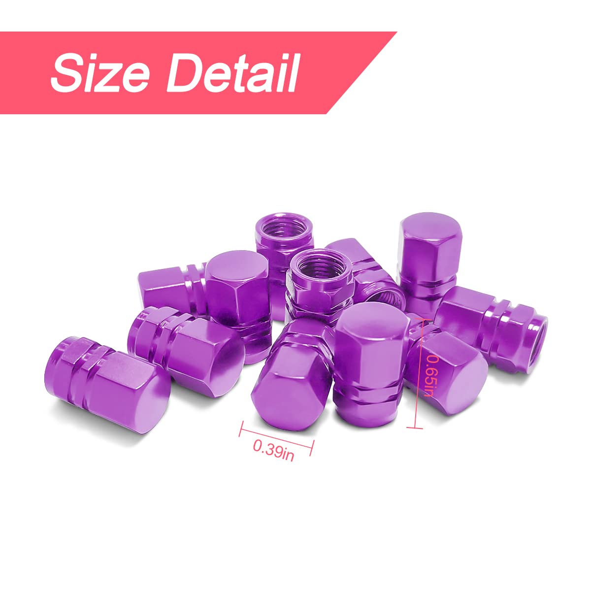 YALOK 12 PCS Purple Car Tire Valve Stem Caps - Airtight Universal Covers for Cars, Bicycles, SUVs & Motorcycles - Great Accessories for Men & Women