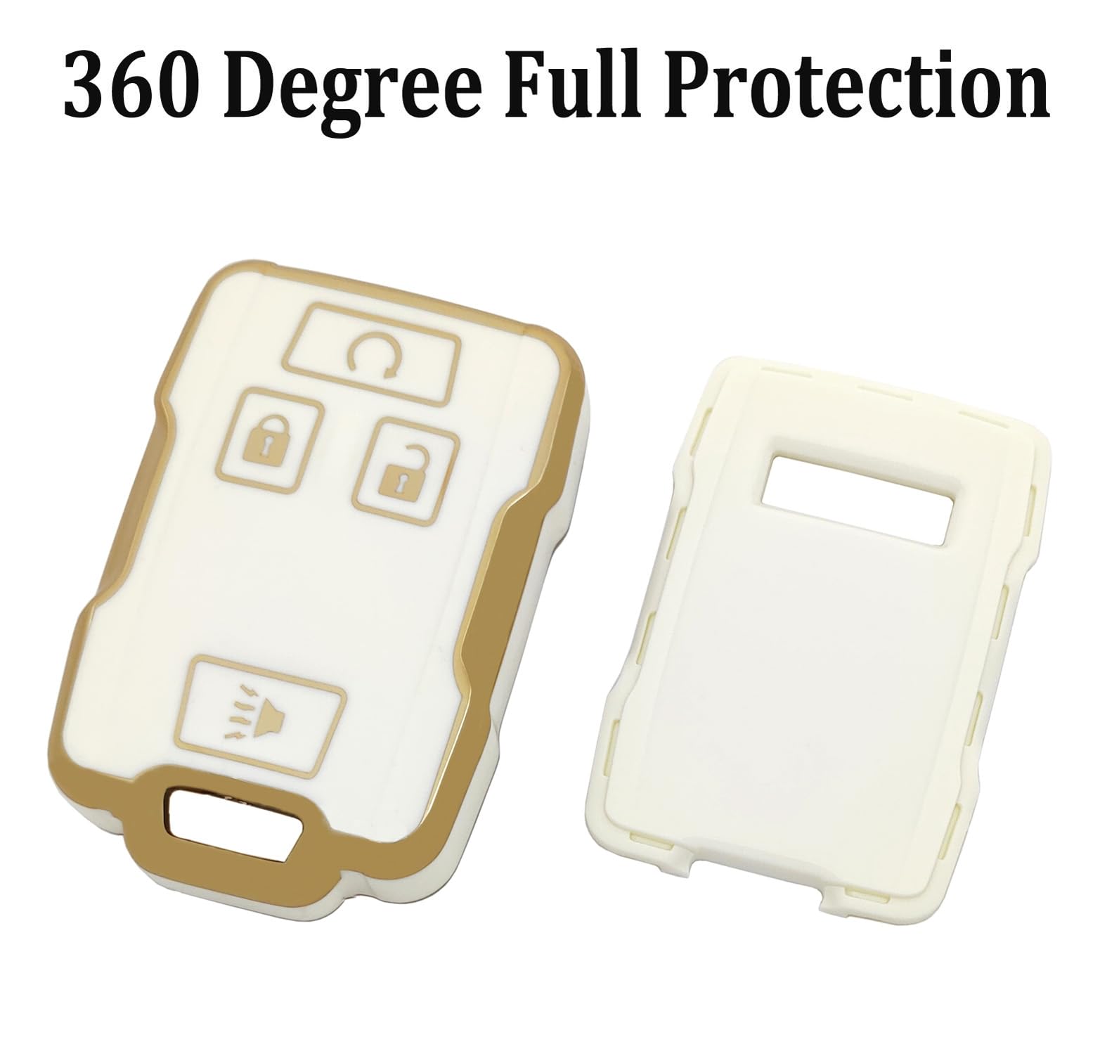 Arruweer Key Fob Cover For Chevy Gmc Soft Tpu Smart Key Case Holder Compatiable With Chevrolet Chevy Silverado Suburban Tahoe Co