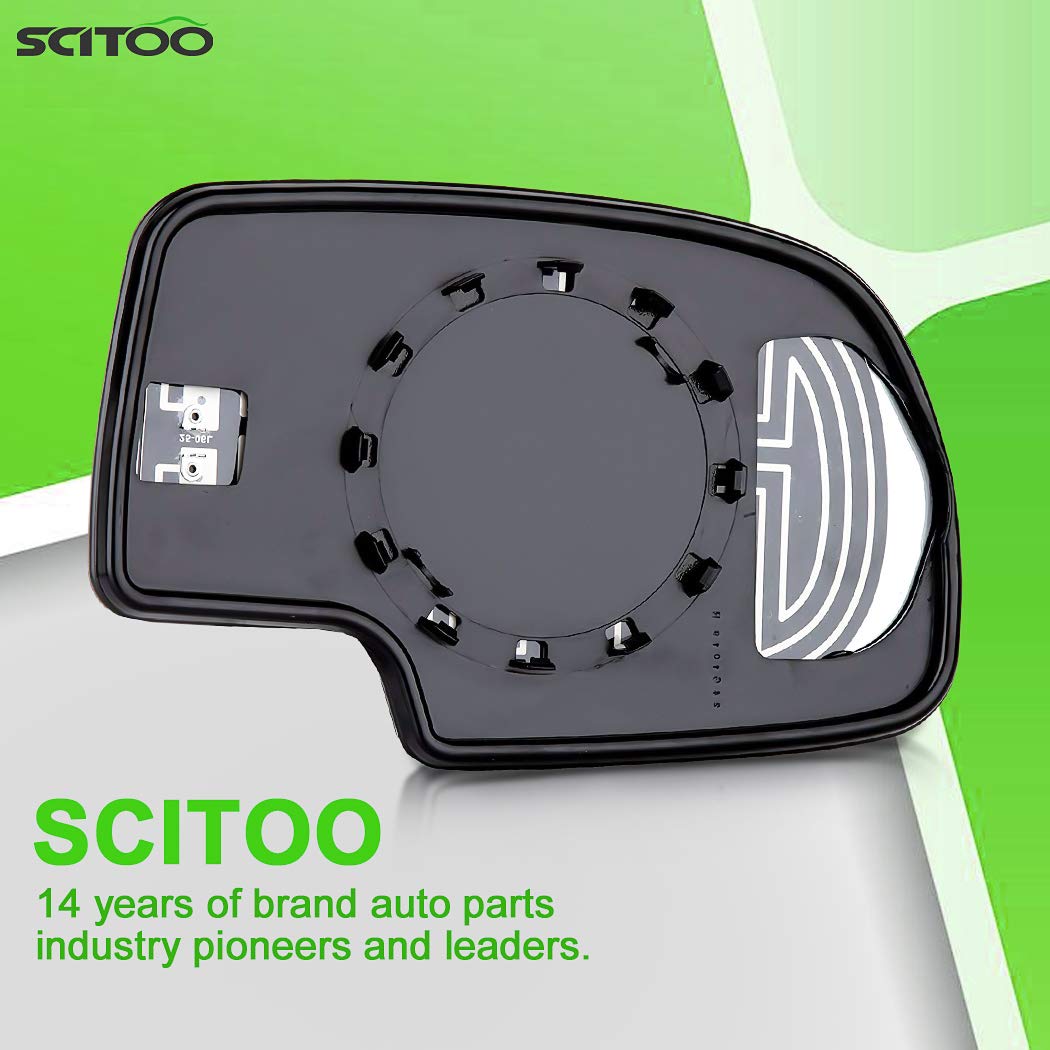 Scitoo Exterior Mirror Driver Side Glass Replacement Fit For 2003 2004 2005 2006 2007 For Chevy For Gmc Silverado Sierra 1500/2500 Hd/3500 Classic Models With Power Heated