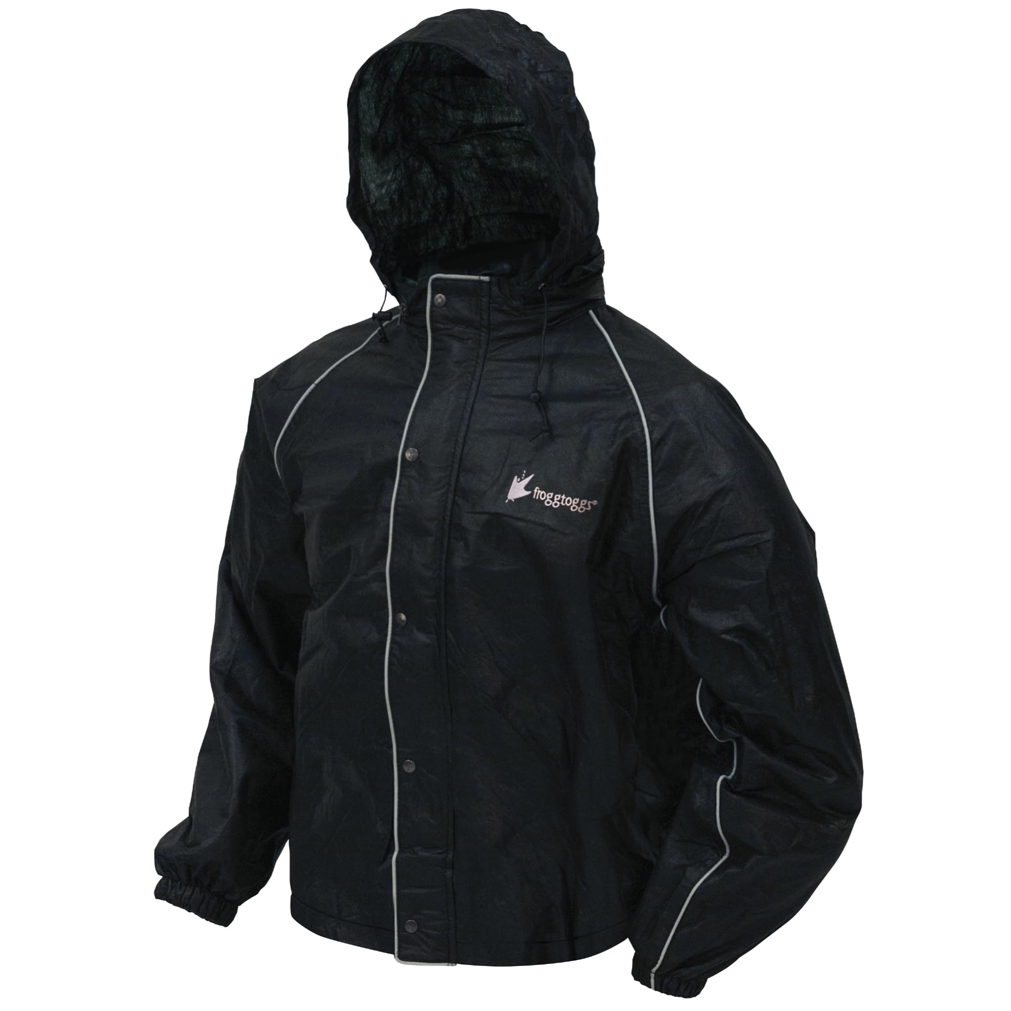 Frogg Toggs Men'S Road Toad Frogg Eyzz Reflective Motorcycle Waterproof Rain Jacket, Black, Large Us