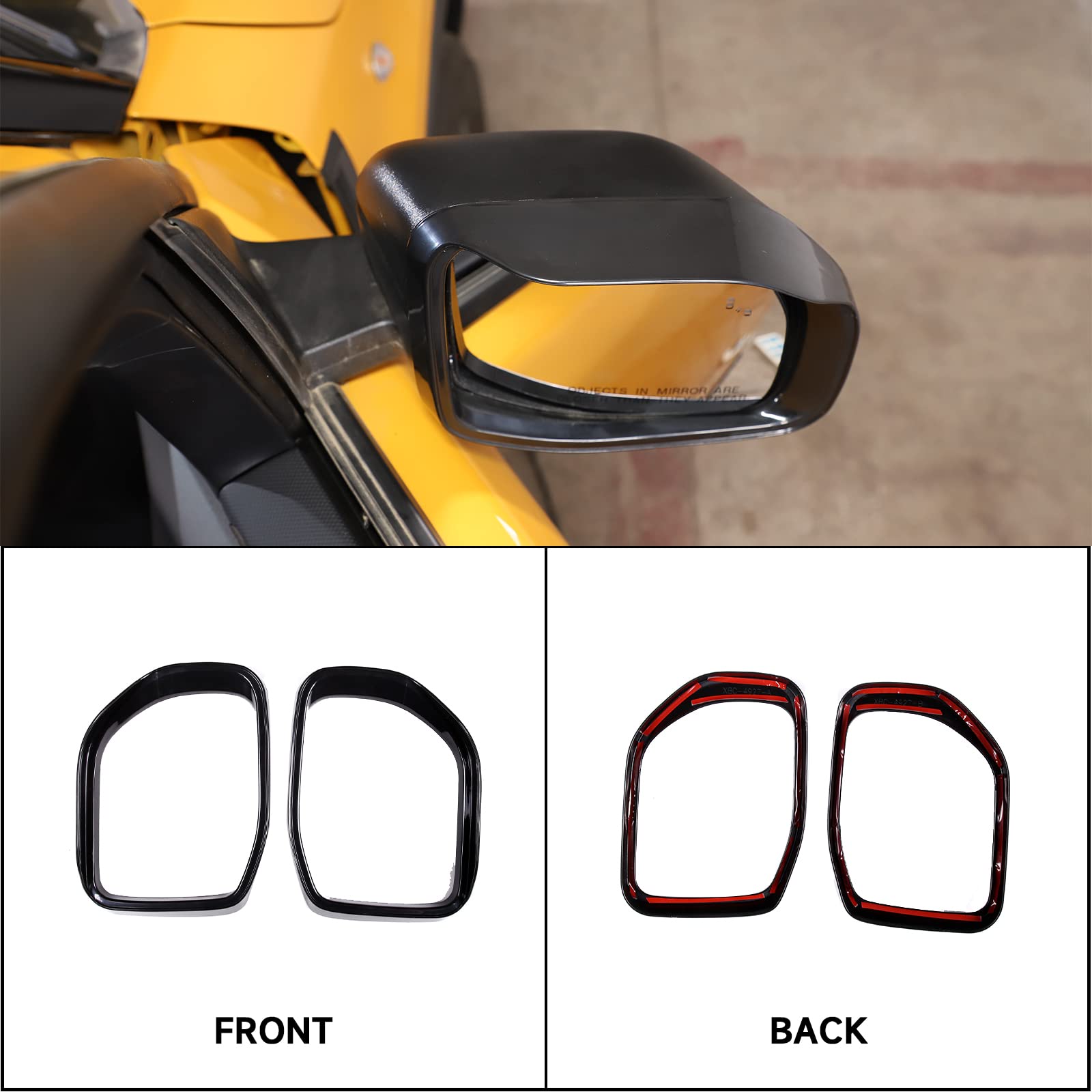 Car Door Sideview Mirror Rain Eyebrow Frame Decorative Trim Compatible With Ford Maverick 2022 2023 2024, Car Decoration Accessories 2Pcs (Black)