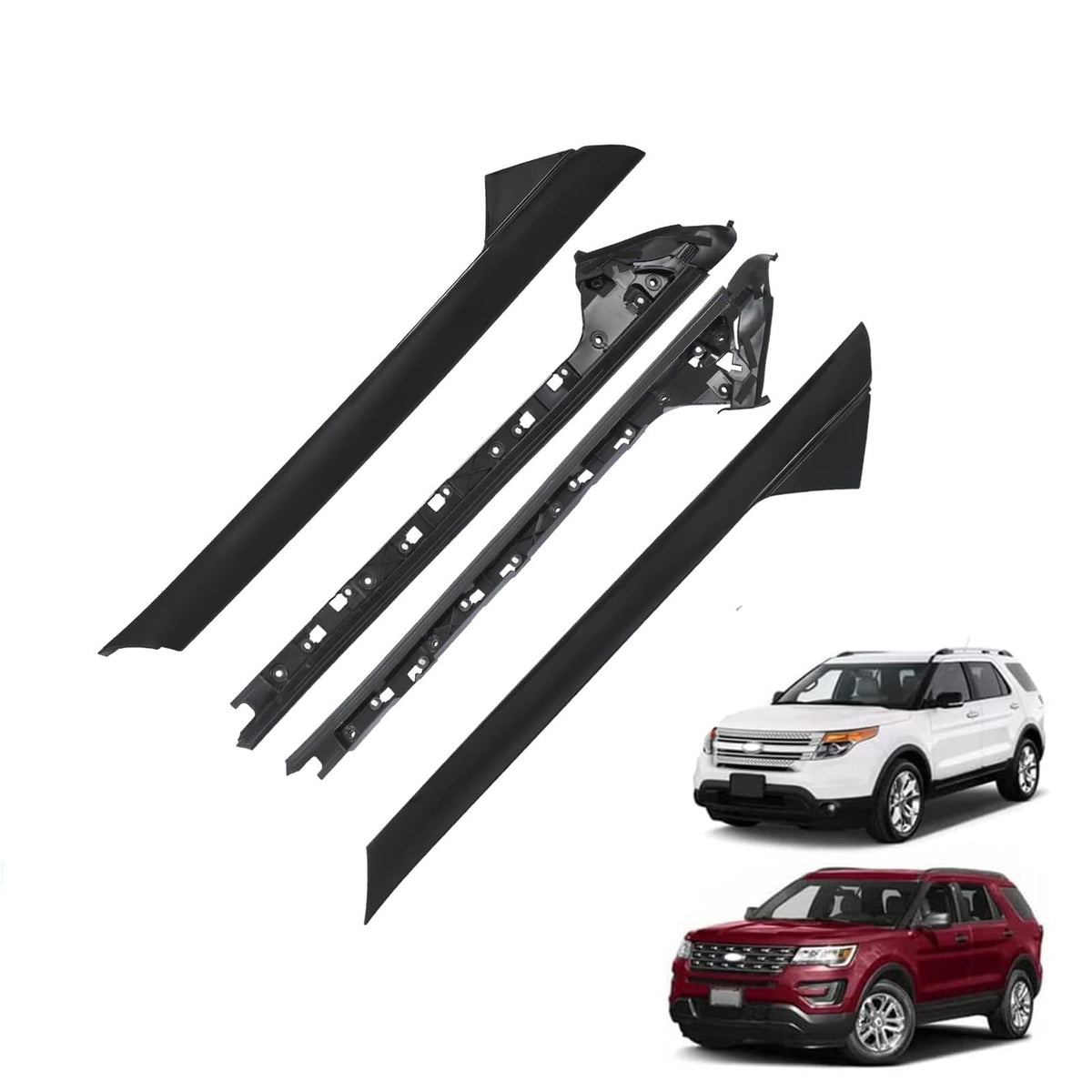 WZruibo A-Pillar Molding Trim Kit Outer and Inner Trim Set Replacement for 2011-2019 Ford Explorer 4 Door Utility (Left & Right)