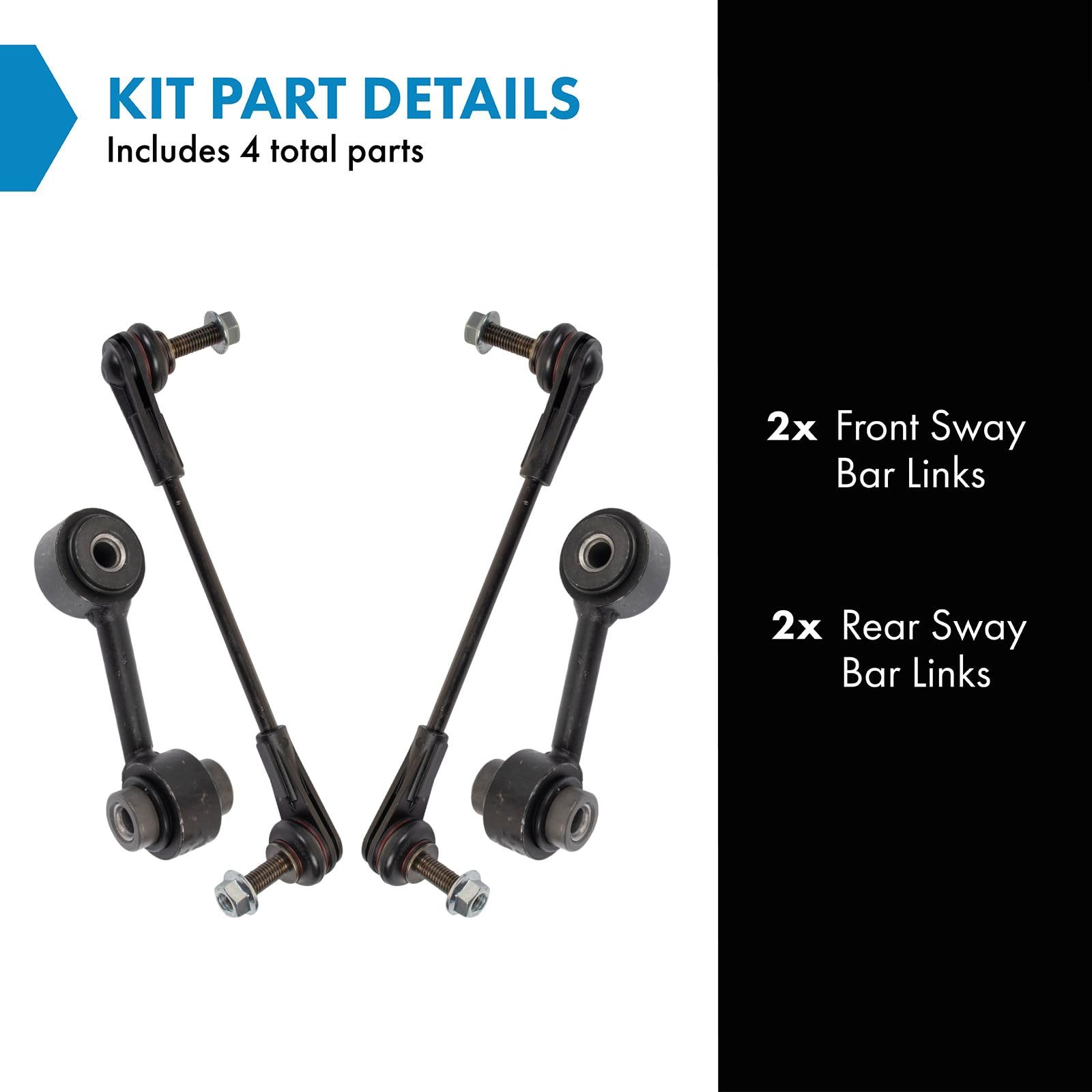 Trq Front & Rear Sway Bar Stabilizer Link Set Compatible With 2018-2020 Buick Regal Sportback 2016-2020 Chevrolet Malibu