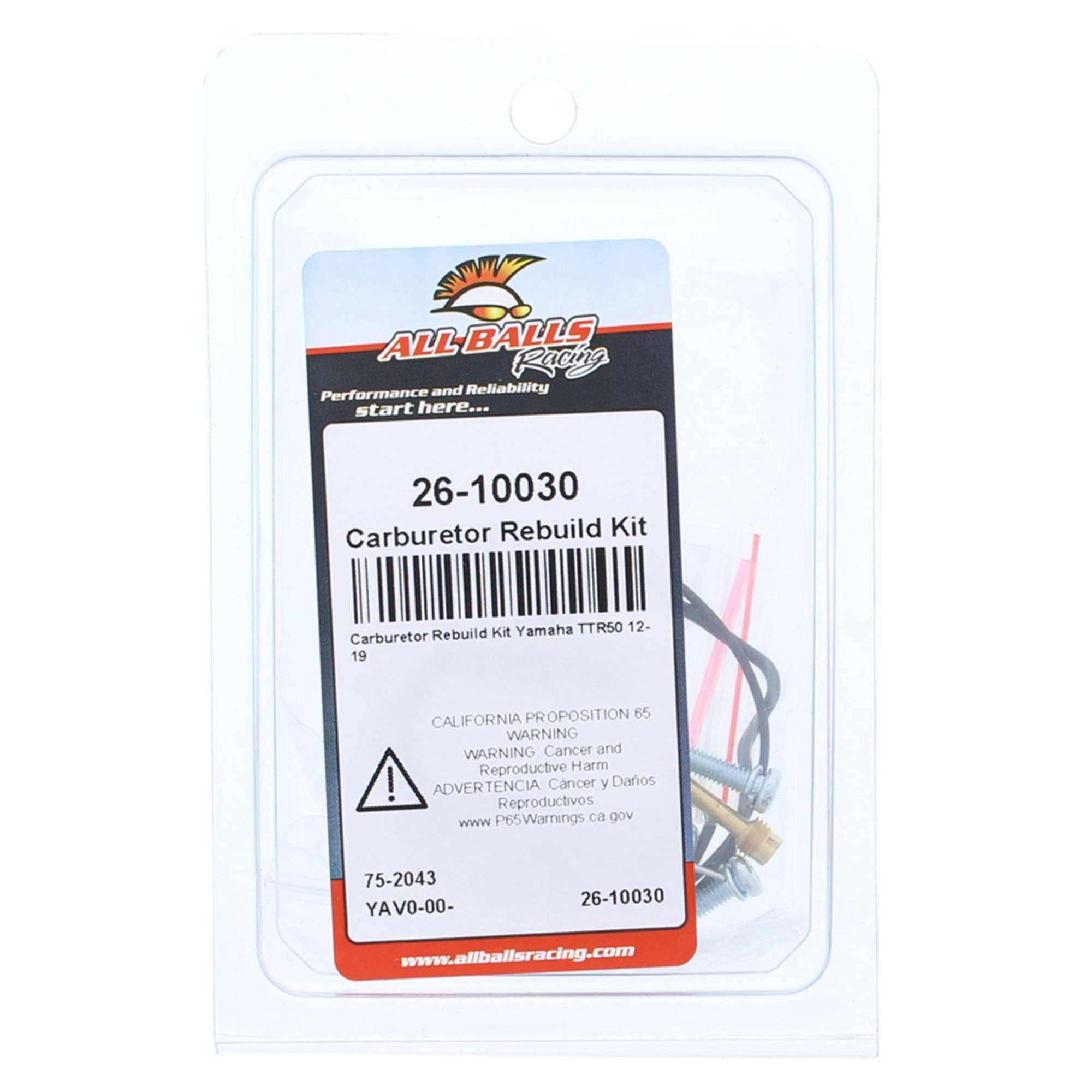 All Balls Carburetor Rebuild Kit 26-10030 Compatible With/Replacement For Yamaha TTR50 2012-2019