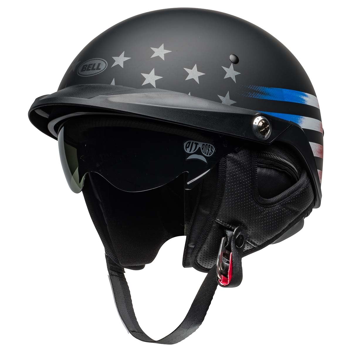 Bell Pit Boss Helmet (Matte Banner Black/Red - X-Small/Small)