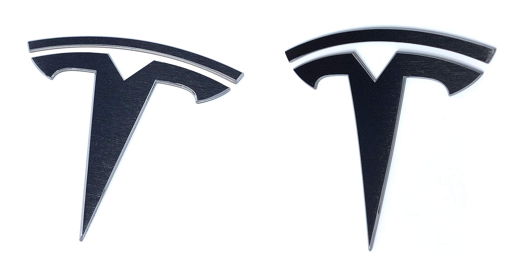 Logo Decal Wrap For Tesla Model Y, 4-Pc Set (Brushed Black)