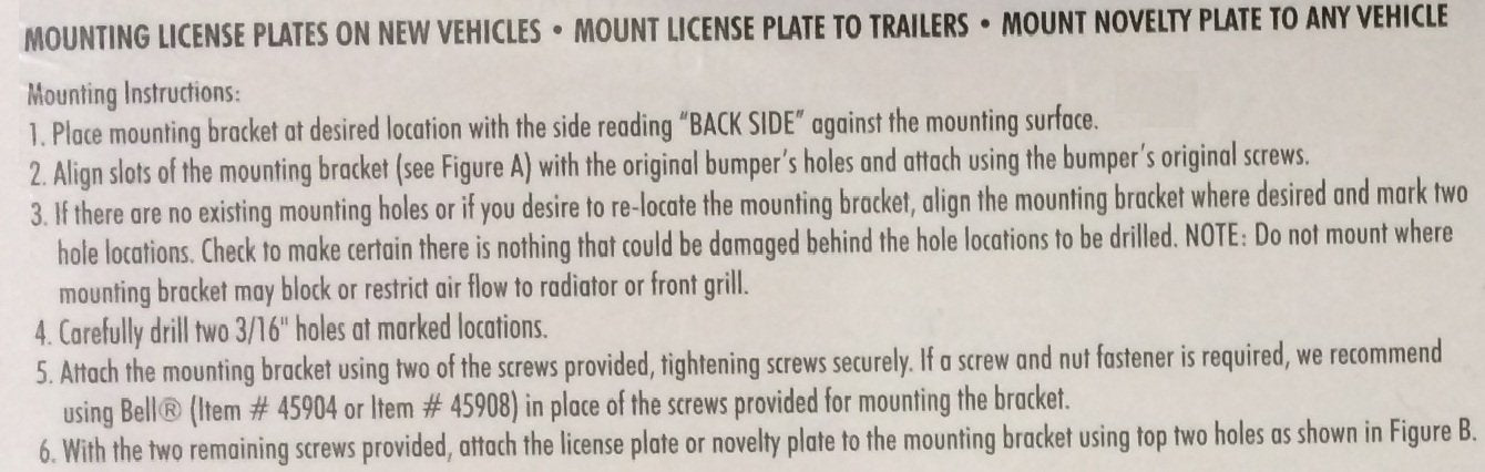 Vpware Universal 12'' X 6'' License Plate Mounting Kit