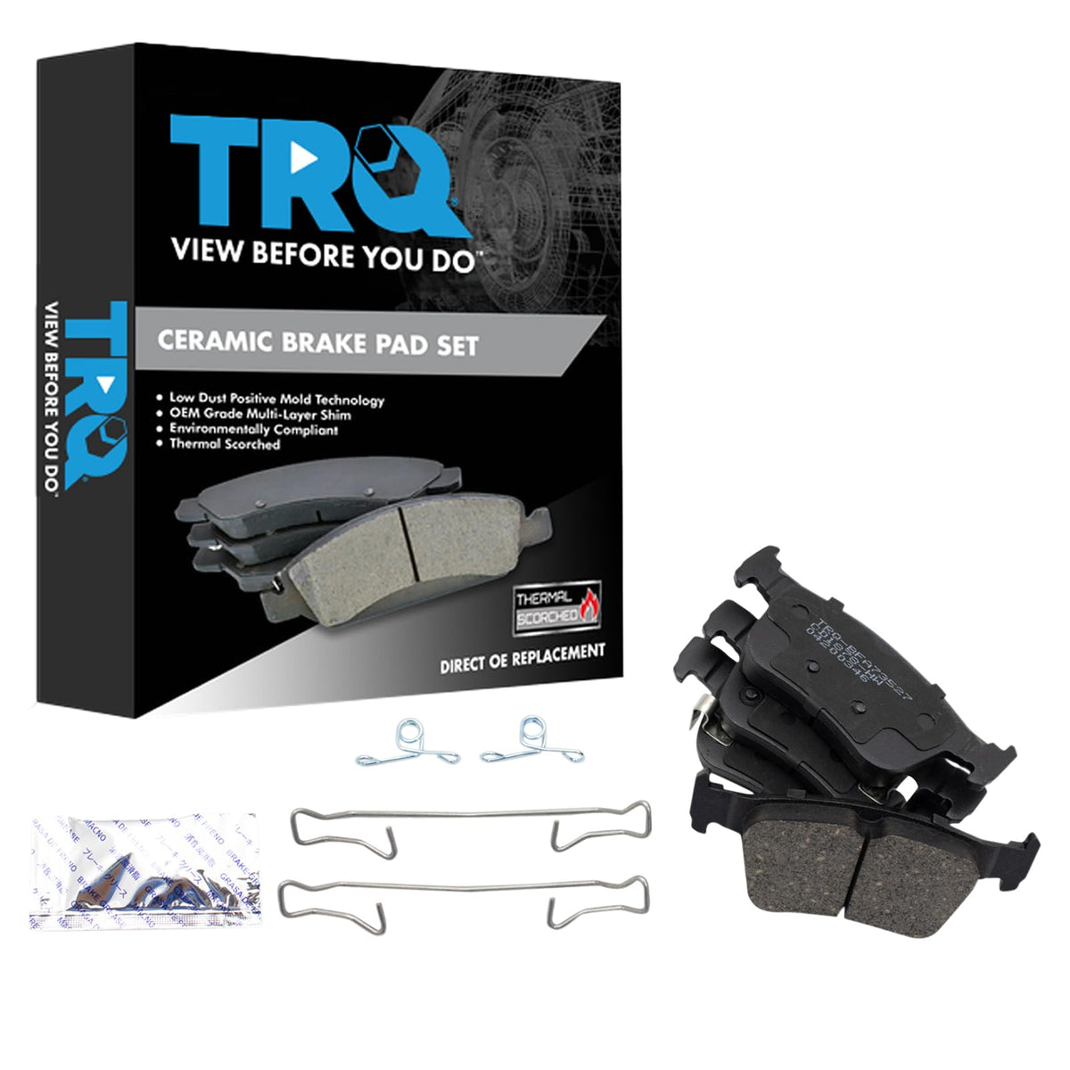 TRQ Rear Brake Pads Ceramic Compatible with 2019-2021 Acura RDX 2016-2022 Honda Civic