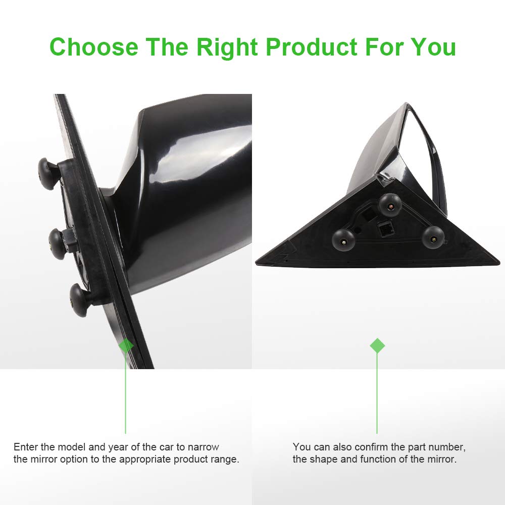 Scitoo Side View Mirror Driver Side Mirror Fit Compatible With 2006 2007 2008 2009 2010 For Hyundai Sonata Hy1320149 Power Adjustment Heating