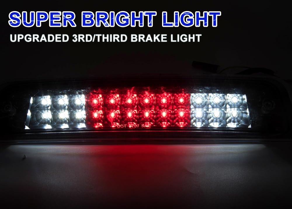 Pit66 Led 3Rd Brake Light, Compatible With 09-17 Dodge Ram 1500/10-17 Dodge Ram 2500 3500 Third Brake Stop Lamp Light Clear Lens
