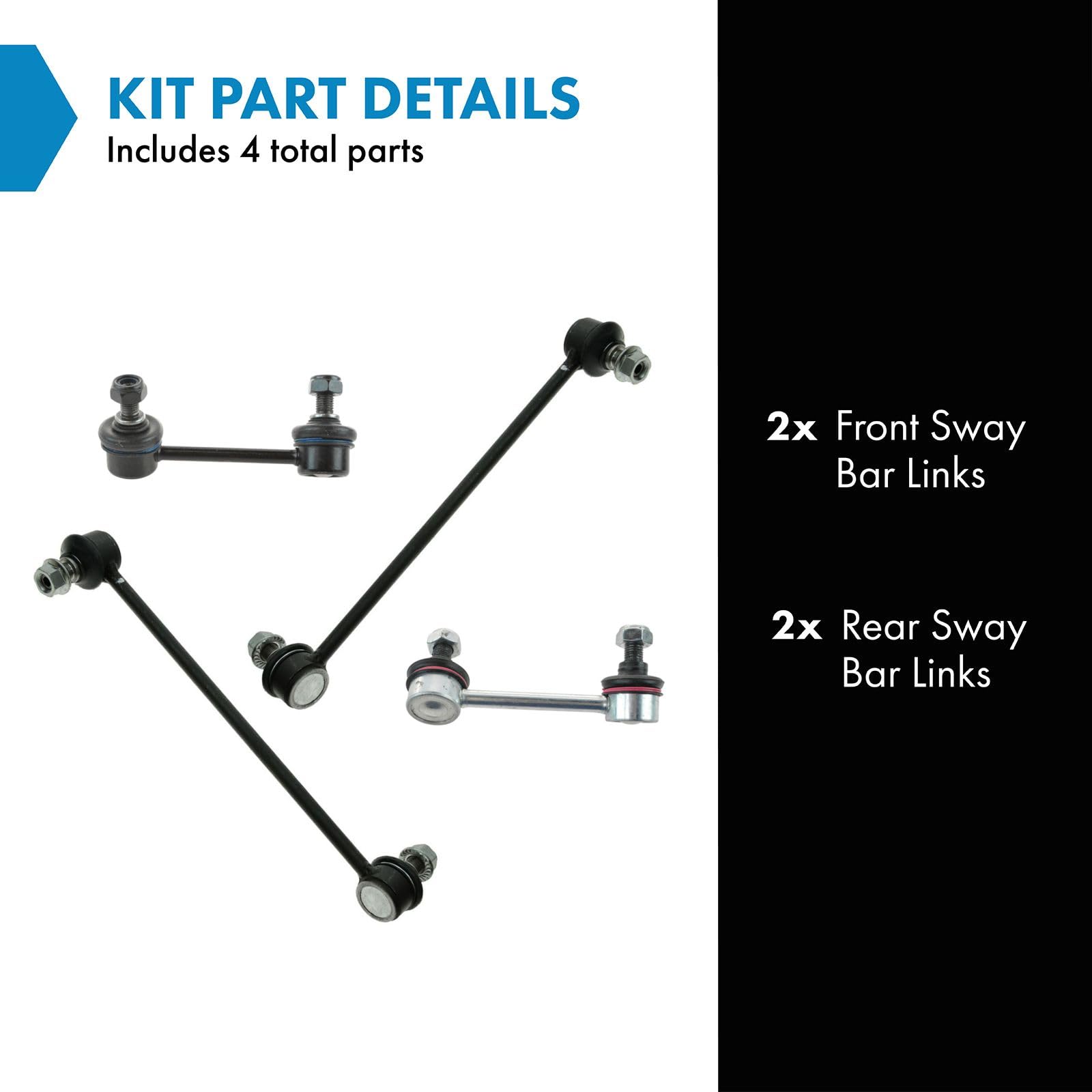 Trq Front & Rear Sway Bar Stabilizer Link Set Compatible With 2005-2010 Scion Tc
