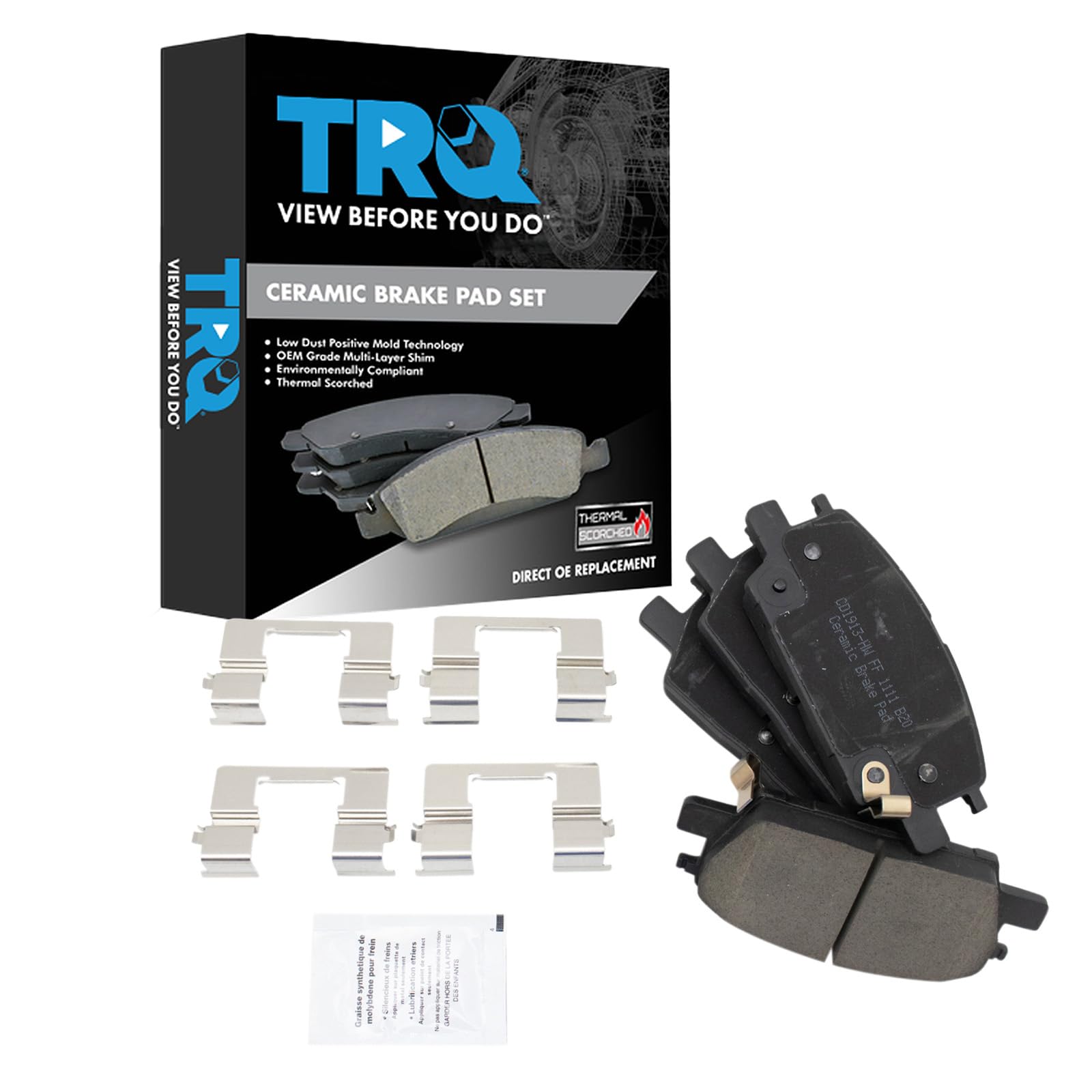 TRQ Front Brake Pads Ceramic Compatible with 2017-2019 Buick LaCrosse 2018-2020 Regal Sportback 2018-2019 Regal TourX Chevrolet 