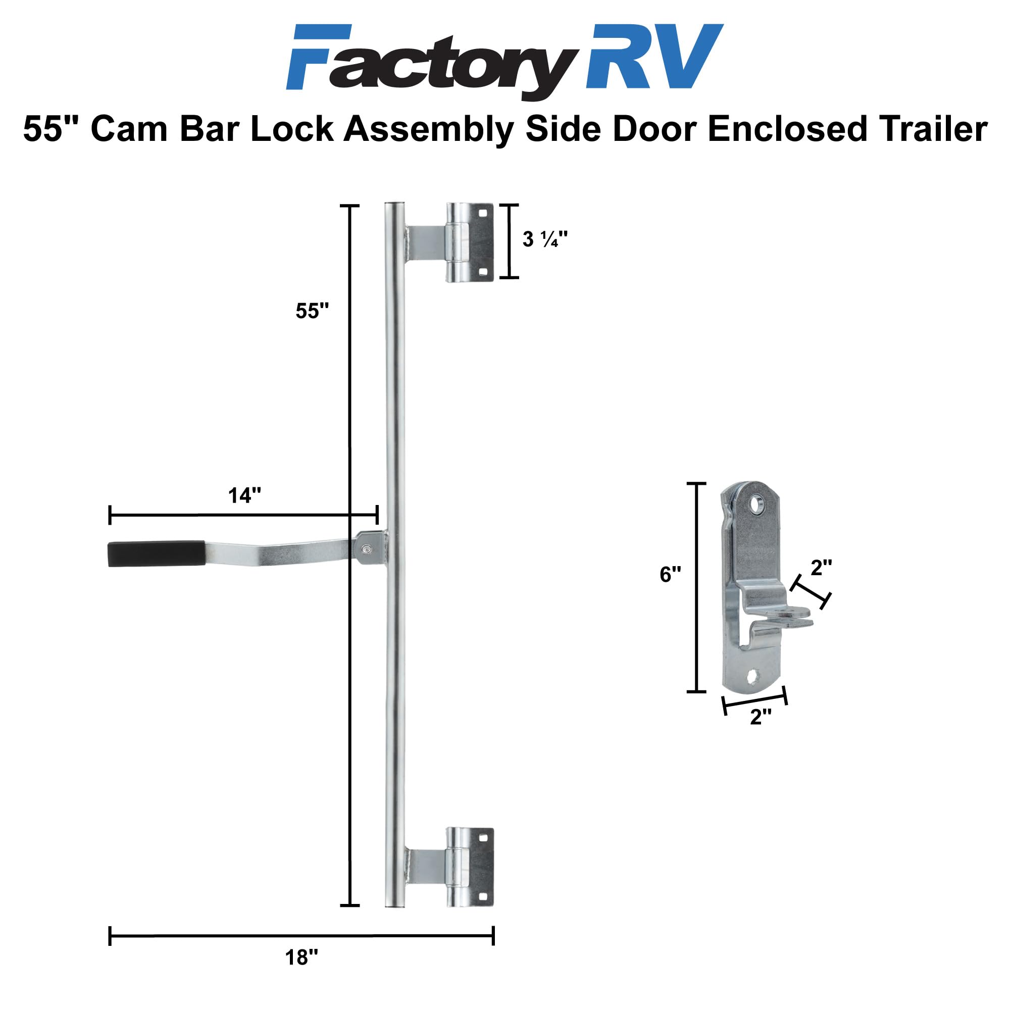 ToughGrade Cam Bar Lock Assembly Side Door Enclosed Trailer (55'')