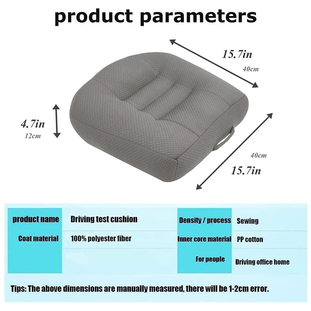 Seahome Car Booster Seat Cushion Heightening Height Boost Mat,Breathable Mesh Portable Car Seat Pad Fatigue Relief Suitable For