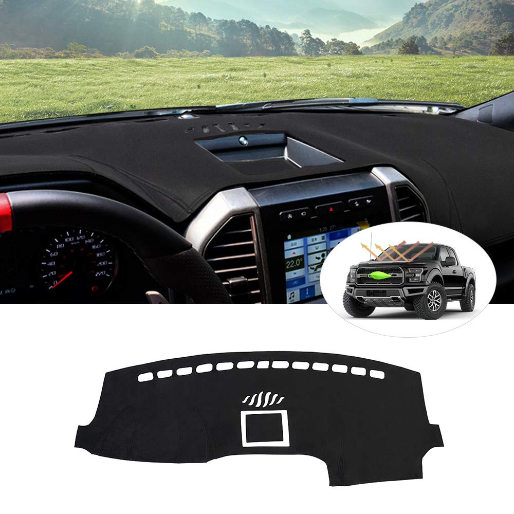 Cartist Dashboard Cover Mat for 2015-2018 2019 2020 Ford F-150 F150 Accessories Dash Cover Flannel Dash Mat Sunshade Glare UV Ra