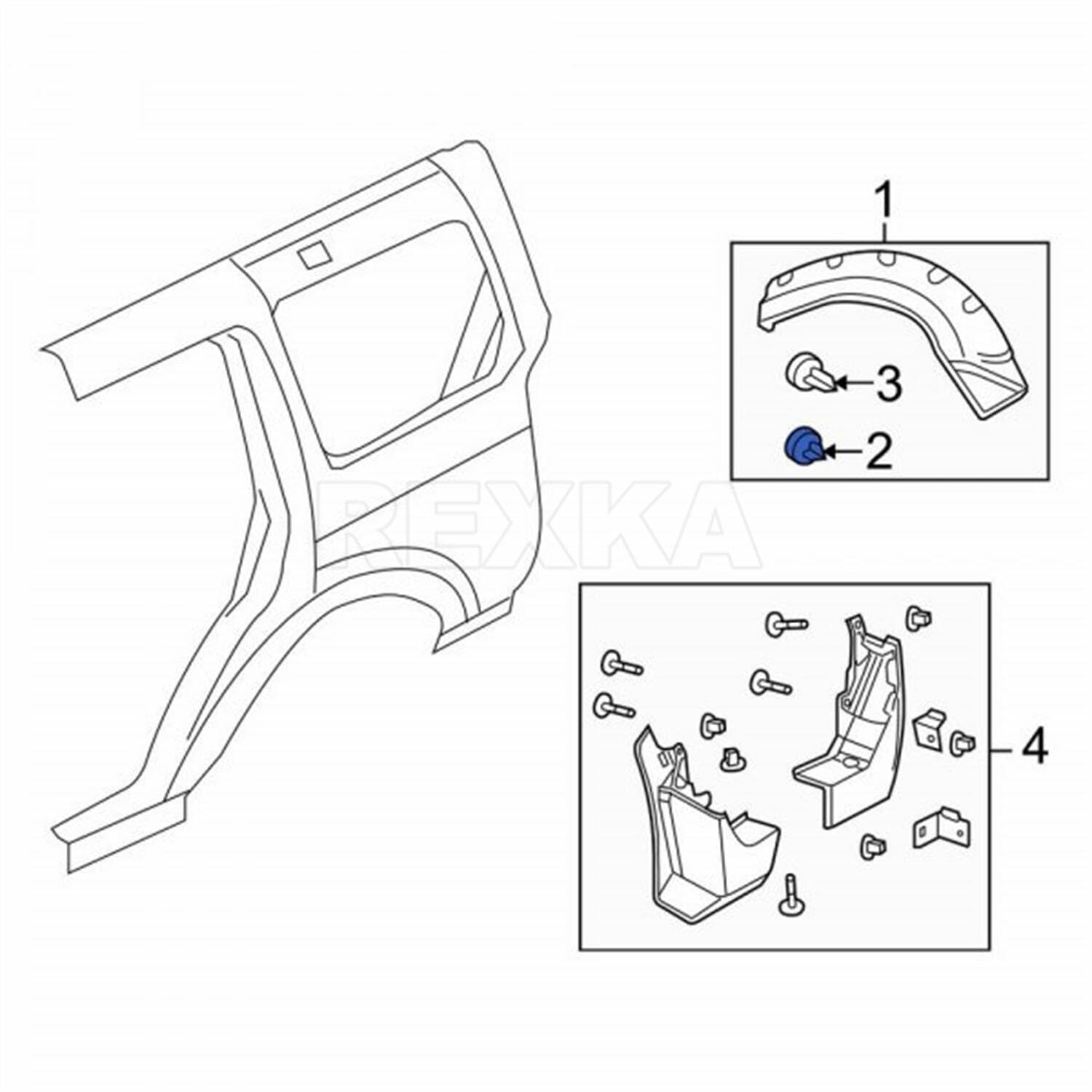 Rexka 25Pcs Exterior Wheel Flare Clip Dyc500040 For Land Rover Lr3 Lr4