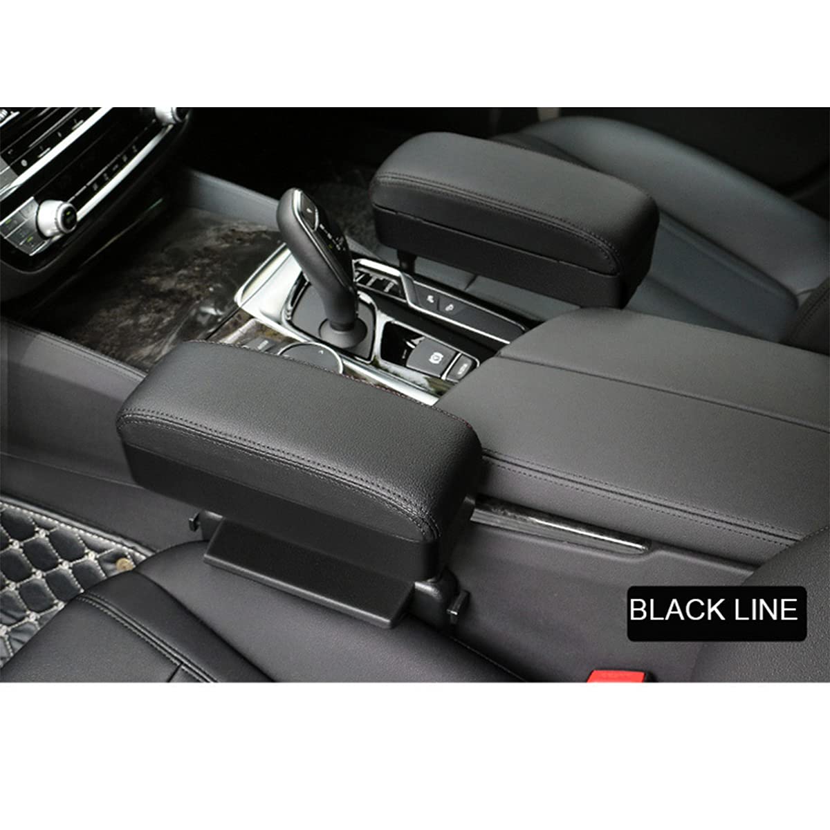 AOWIS Car Console Armrest Box Arm Rest Height Adjustable Comfort Elbow Pad Universal (Black)
