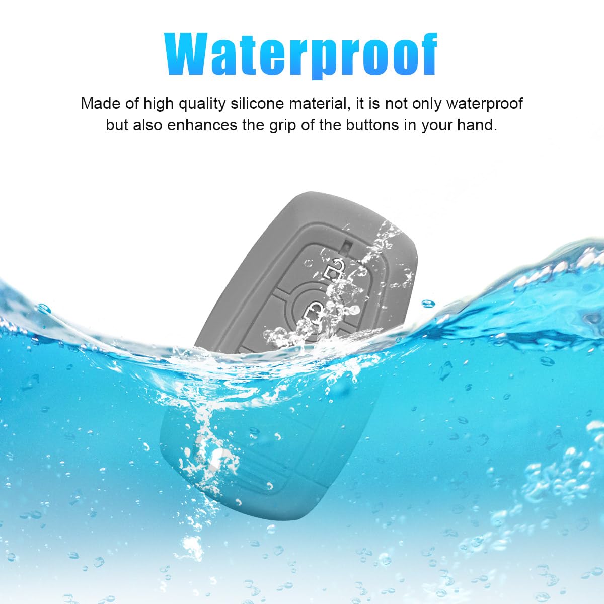 Suvnie 2 PCS Silicone Key Fob Cover, Smart 5 Buttons Key Fob, Automotive Remote Key Protection Case, Compatible with F150 F250 F