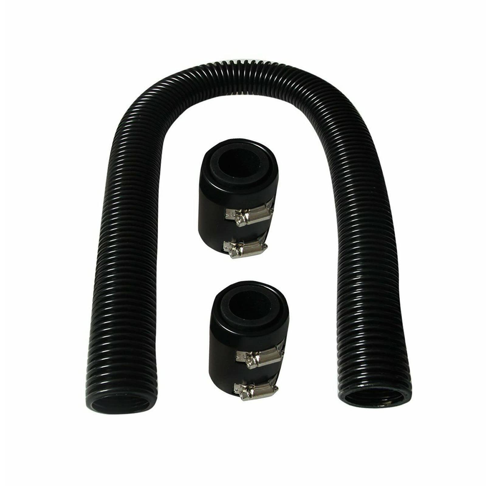 Blackhorse-Racing 36'' Black Stainless Steel Coolant Flexible Radiator Hose Kit With Caps Universal