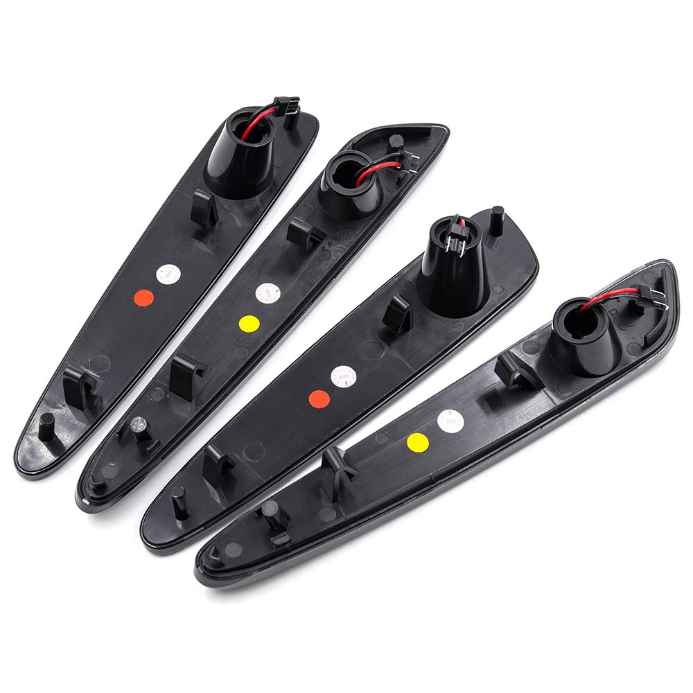 NSLUMO LED Side Marker Lights for Chevy Corvette C6 Z06 ZR1 2005-2013 Smoked Lens Amber Front & Rear Red C6 Marker Lights Replac