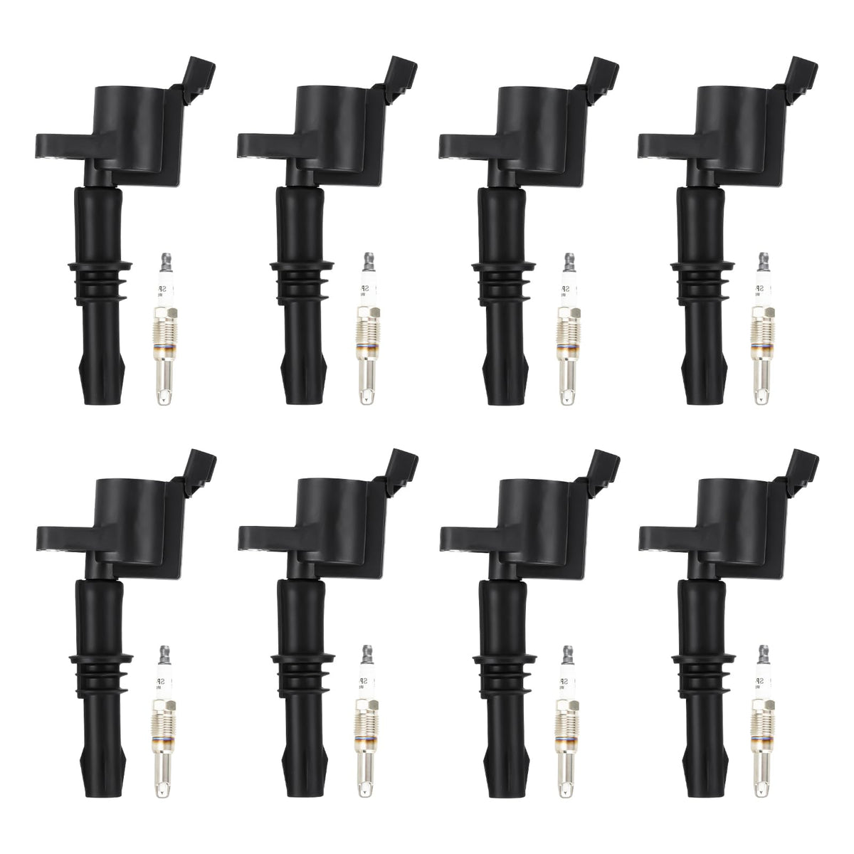 Ignition Coil Pack + Iridium Spark Plugs for Ford Expedition F150 F250 F-350 Lincoln Mark LT Navigator 2004 2005 2006 2007 2008 