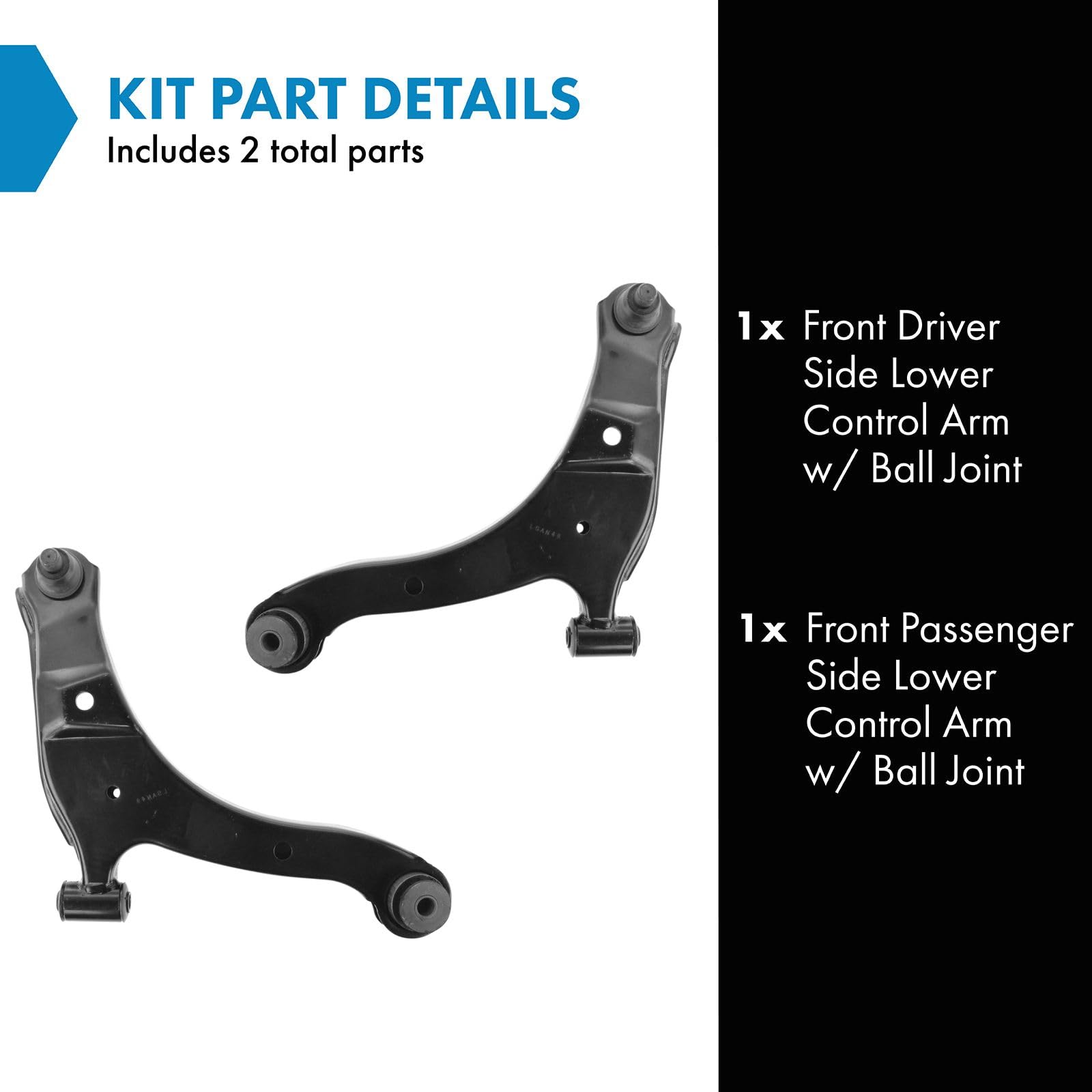 Trq Front Lower Control Arm With Ball Joint Set Compatible With 2001-2010 Chrysler Pt Cruiser 2000-2005 Dodge Neon 2000-2001 Ply