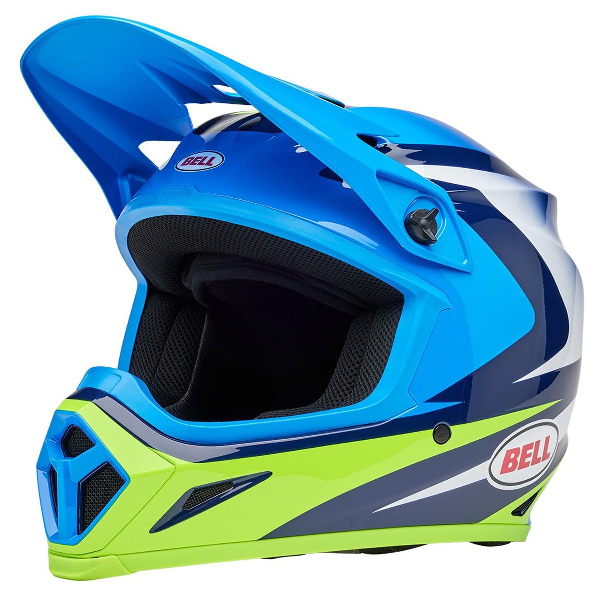 Bell Mx-9 Mips Dirt Helmet (Gloss Jackal Blue/Hi-Viz Yellow - Medium)
