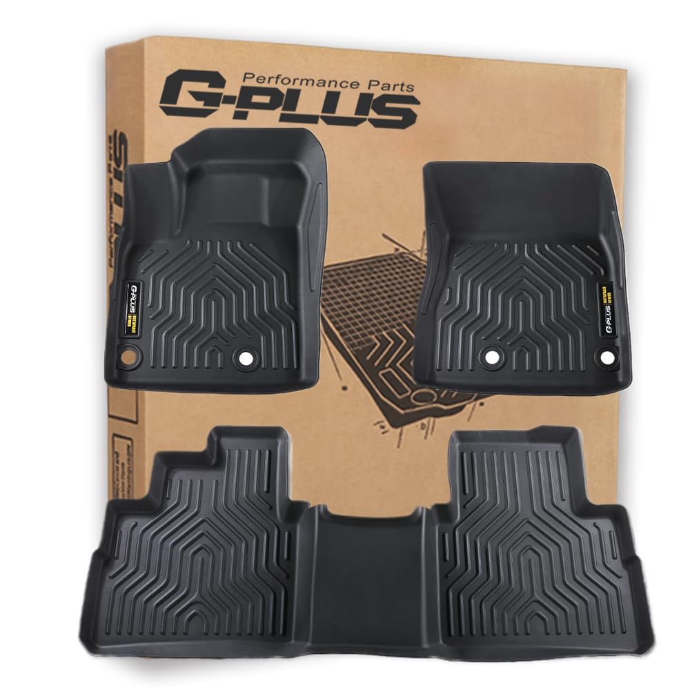 G-PLUS TPE Floor Mats Compatible with Nissan Rogue 2021-2024(No Sport Models) 3PCS Car Mats 1st & 2nd Row All Weather Floor Line
