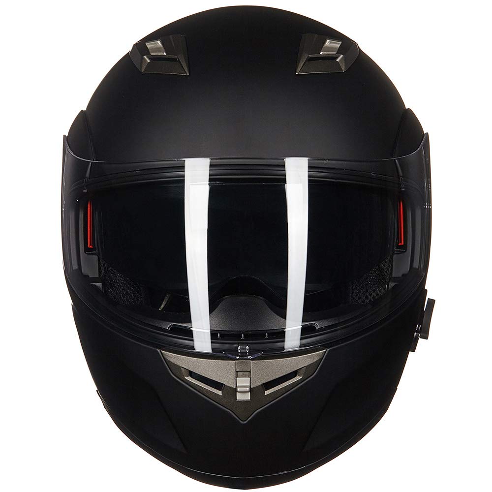 Ilm Bluetooth Integrated Modular Flip Up Full Face Motorcycle Helmet Sun Shield Mp3 Intercom Model 953 (M, Matte Black)