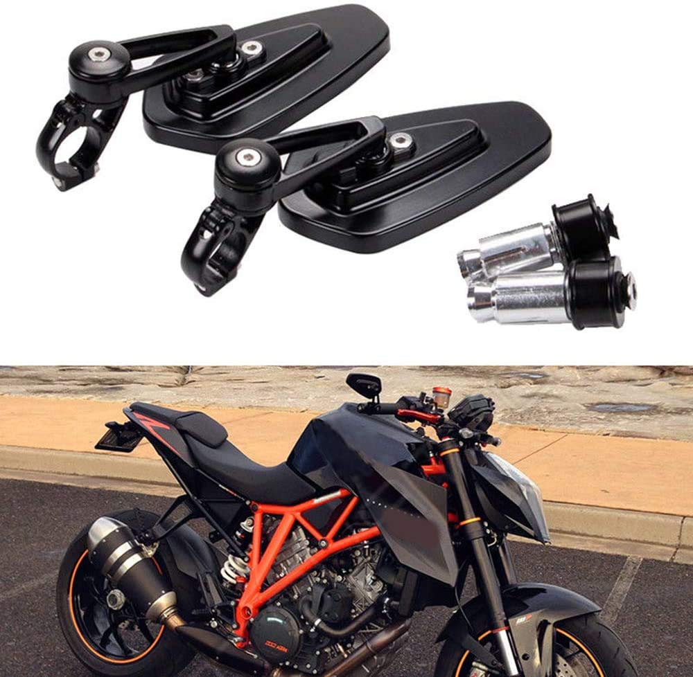 Black Motorcycle Bar End Mirrors Rear View Cnc Compatible With Grom Msx125 Cb500F Kawasaki Z125 Pro Z650 Z750 Z800 Z900 Er6N Er6