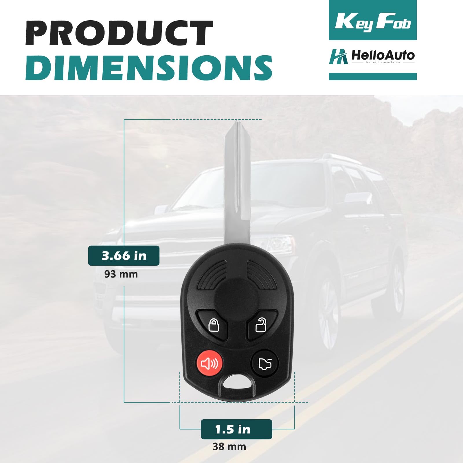 Key Fob Cover For Ford Lincoln Mazda Mercury, Key Fob Replacement Case Shell Smart Remote Keyless Entry Programming Key Fcc Id: