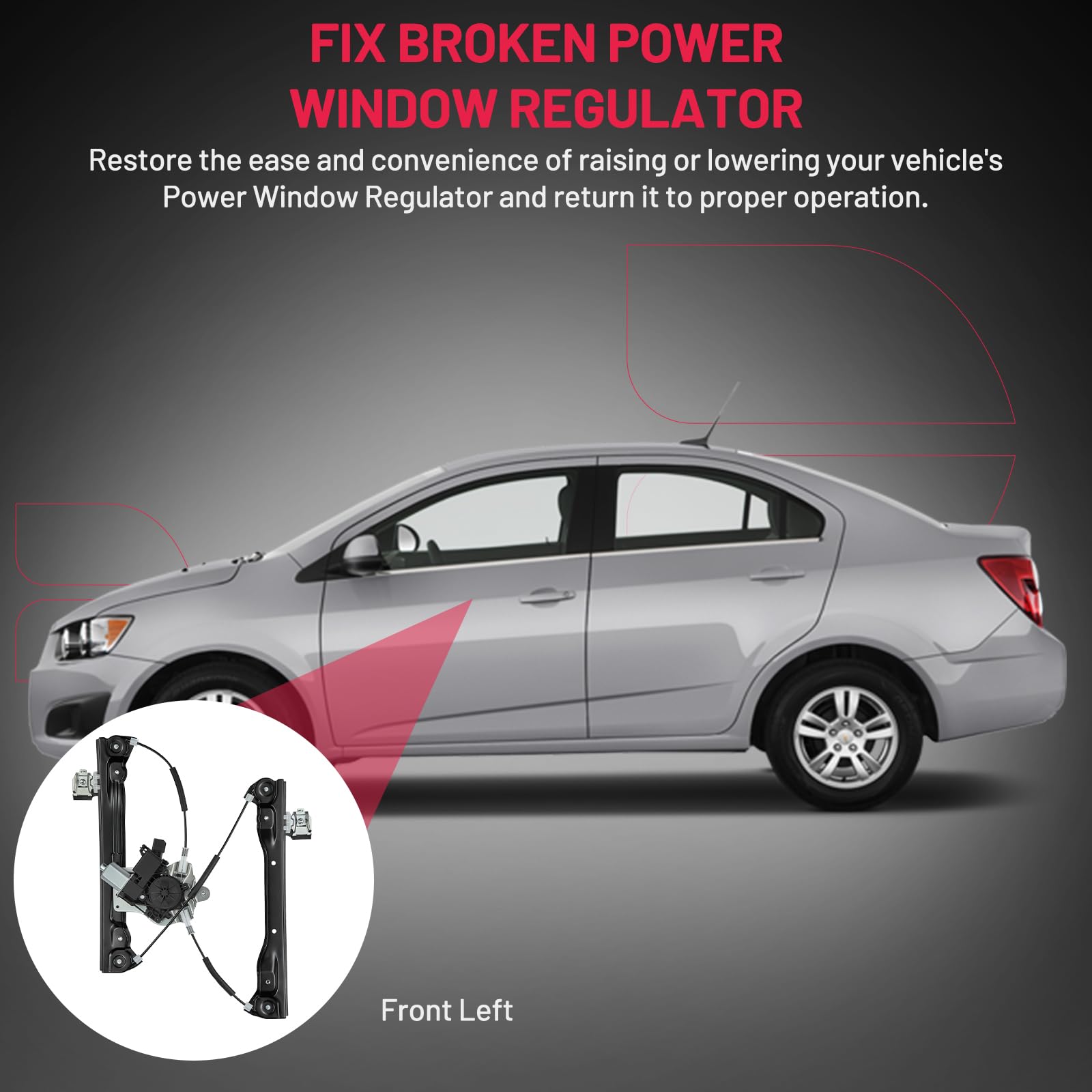 BDFHYK 748-974 Power Window Regulator with Motor Front Left Driver Side for Chevy Cruze 2010 2011 2012 2013 2014 2015, Cruze Lim