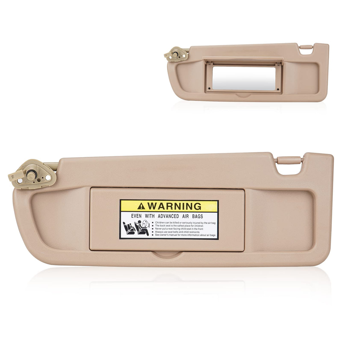Left Driver side Sun Visor for Honda Civic 2006 2007 2008 2009 2010 2011 EX LX Sedan SI Coupe, Replace for 83280-SNA-A01ZA, Beig