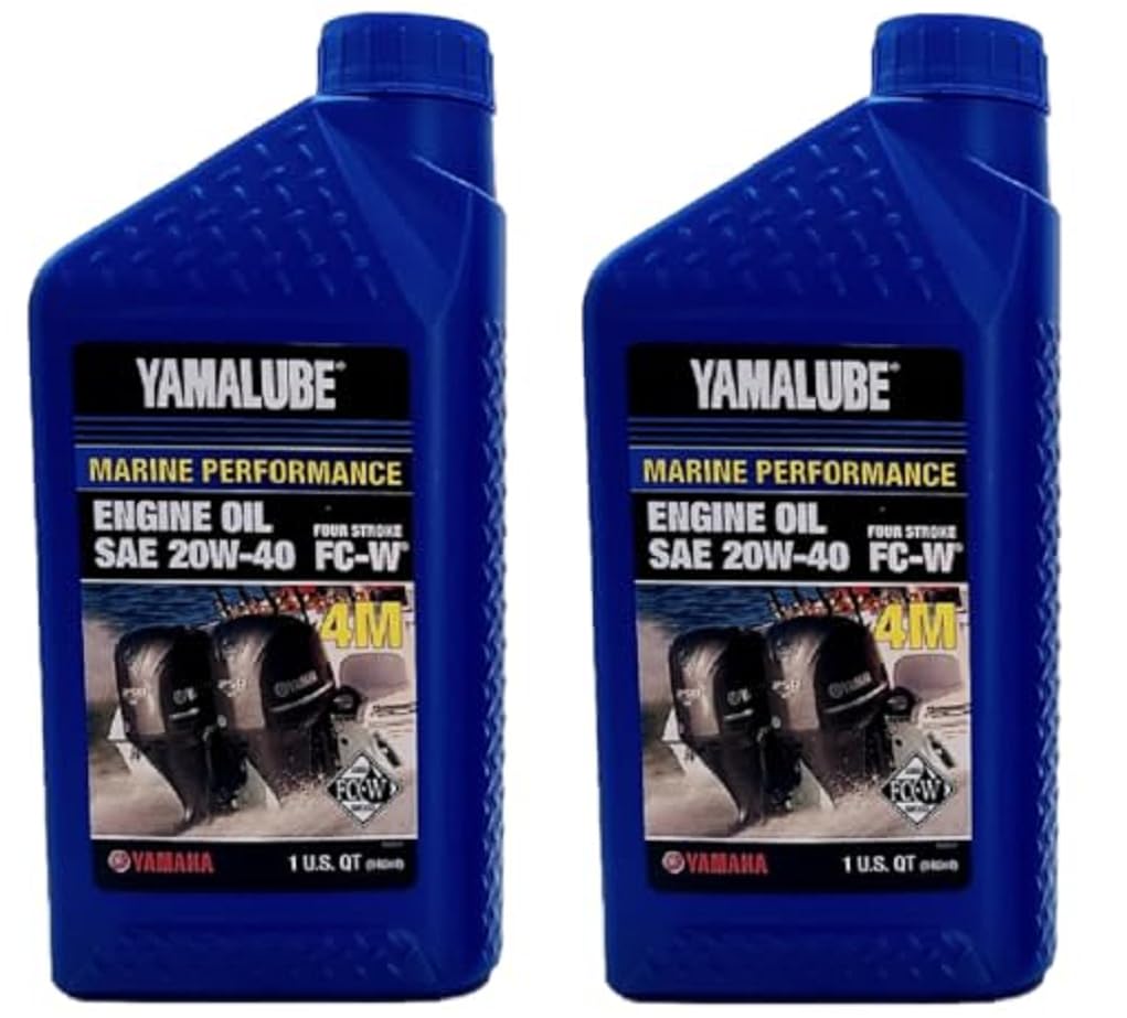 Yamaha Original OEM Yamalube LUB-20W40-FC-12 Hi Performance Full Synthetic 4M FC-W Outboard Marine Engine Oil Yamalube OEM - 2 Q