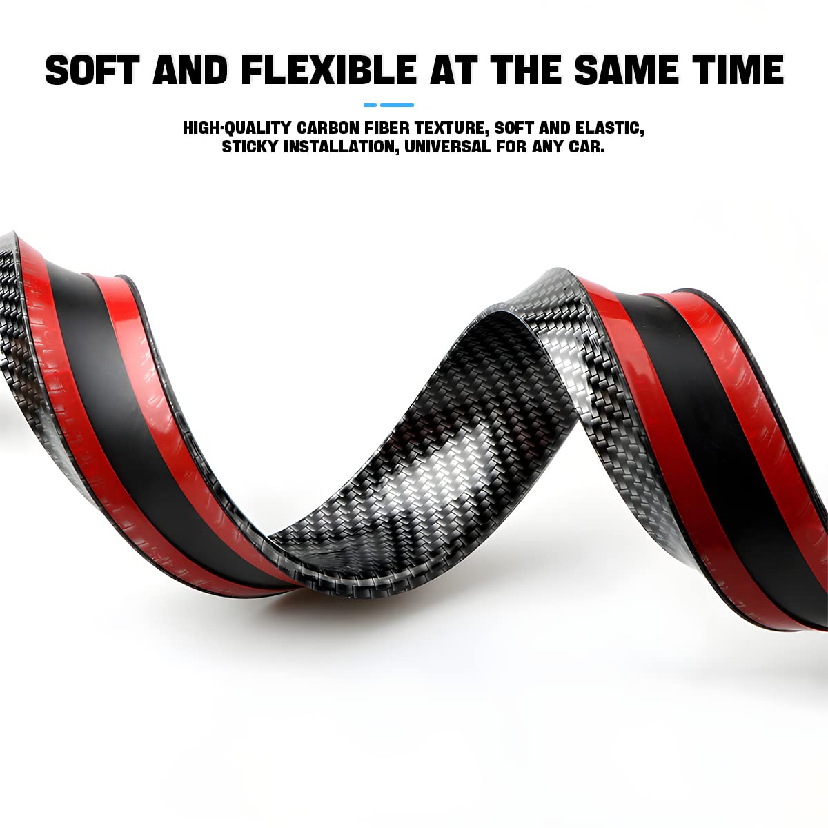 Blilo Car Trunk Spoiler Lip Kit, Universal 4.9Ft Automotive Rear Wing Strip Bar Kit, Vehicle Punch-Free Installation Tail Fin Ro