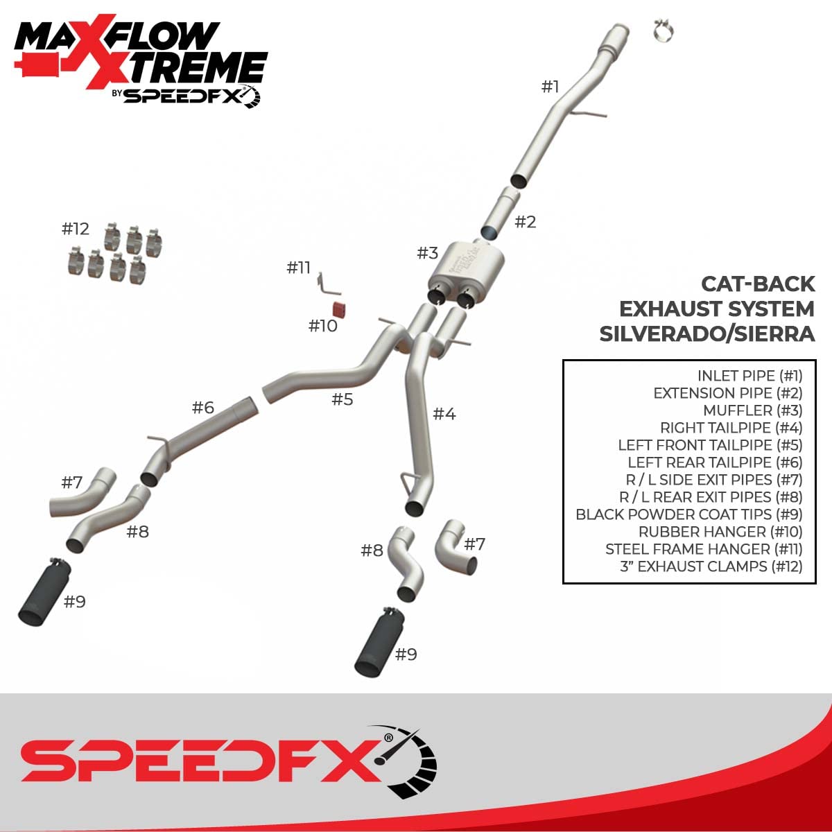 Maxflow Xtreme Cat Back Performance Exhaust System Silverado/Sierra