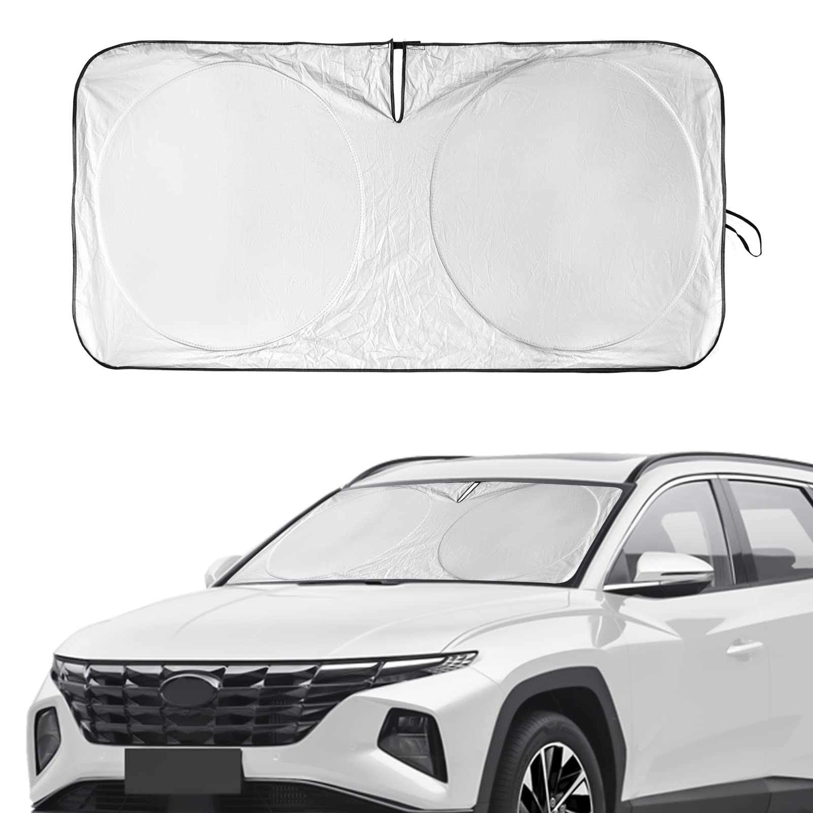 Windshield Sun Shade For Hyundai Elantra, Front Window Sunshade Protector Custom Fit For Elantra 2017-2020 Sun Visor Foldable Wi