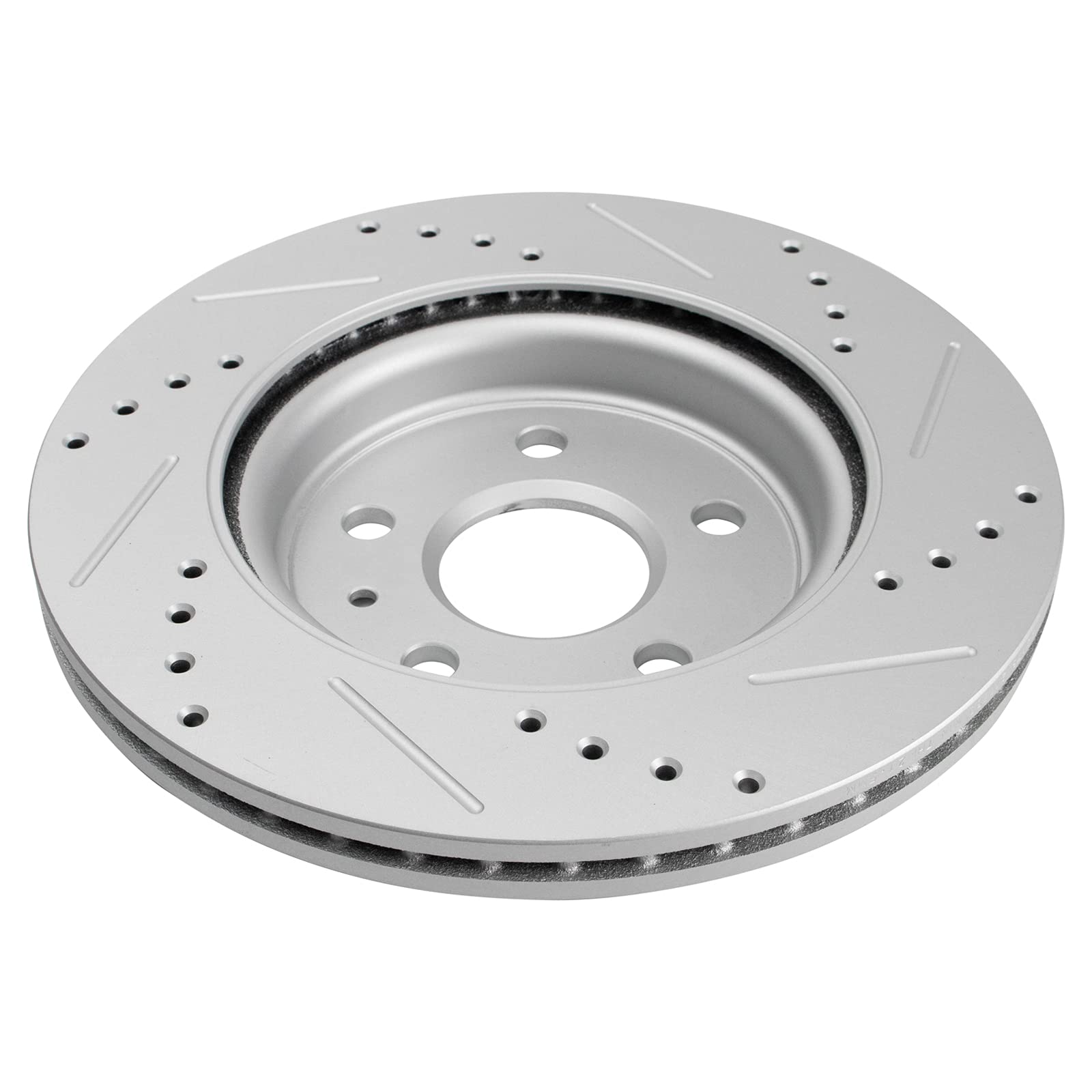 Trq Rear Performance Drilled & Slotted Brake Rotor Compatible With Gm