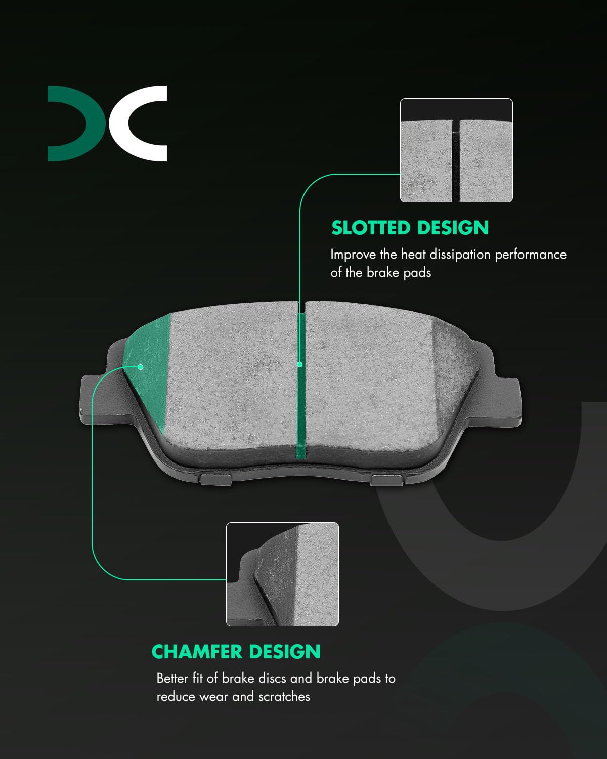 Ceramic Brake Pads Kits,SCITOO 8pcs Brakes Pads Set fit for 2011-2015 for Hyundai Sonata,2013-2016 for Kia Optima