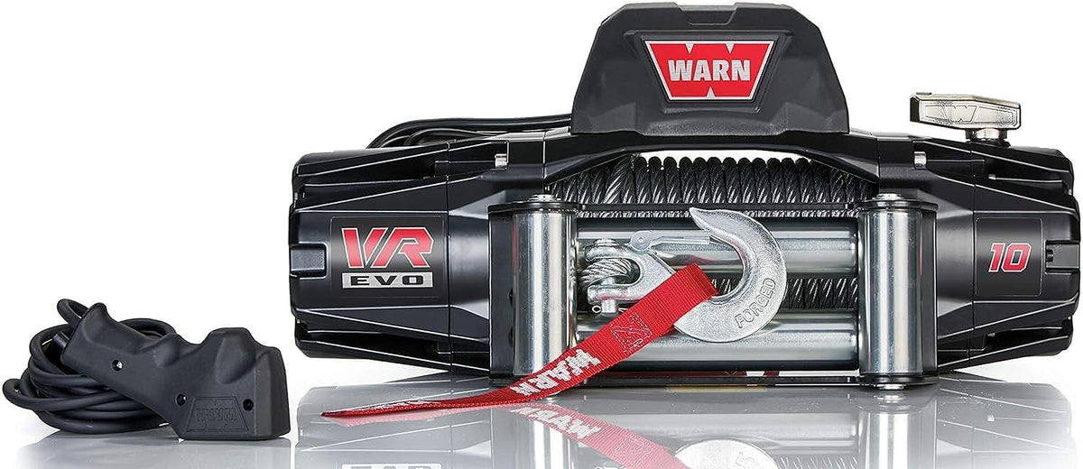 Warn 103252 Vr Evo 10 Electric 12V Dc Winch With Steel Cable Wire Rope: 3/8'' Diameter X 90' Length, 5 Ton (10,000 Lb) Pulling C
