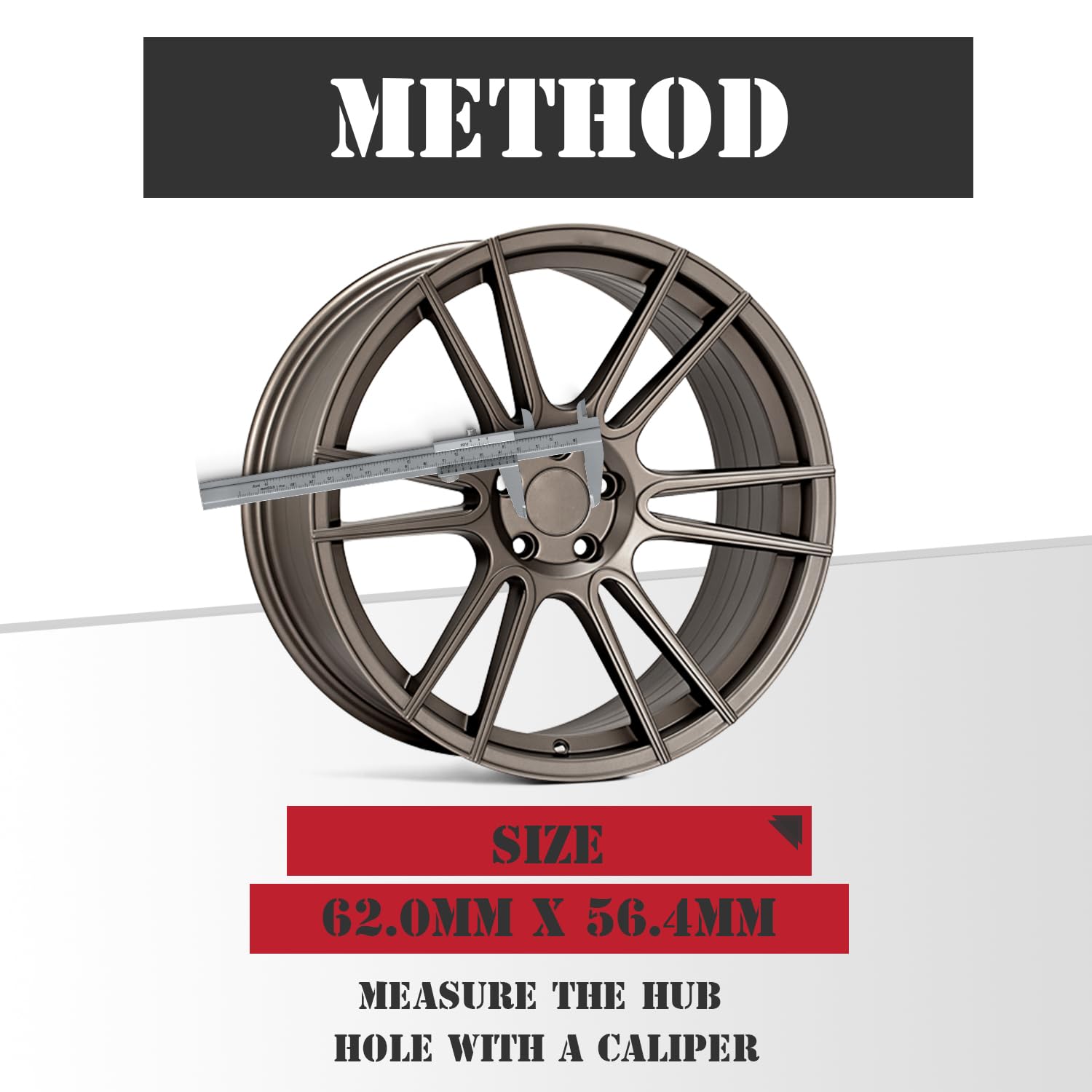 Kitspro 2.4Inch 62Mm Wheel Center Caps, Pack Of 4 (Silver, Outer 62Mm, Inner 56Mm)