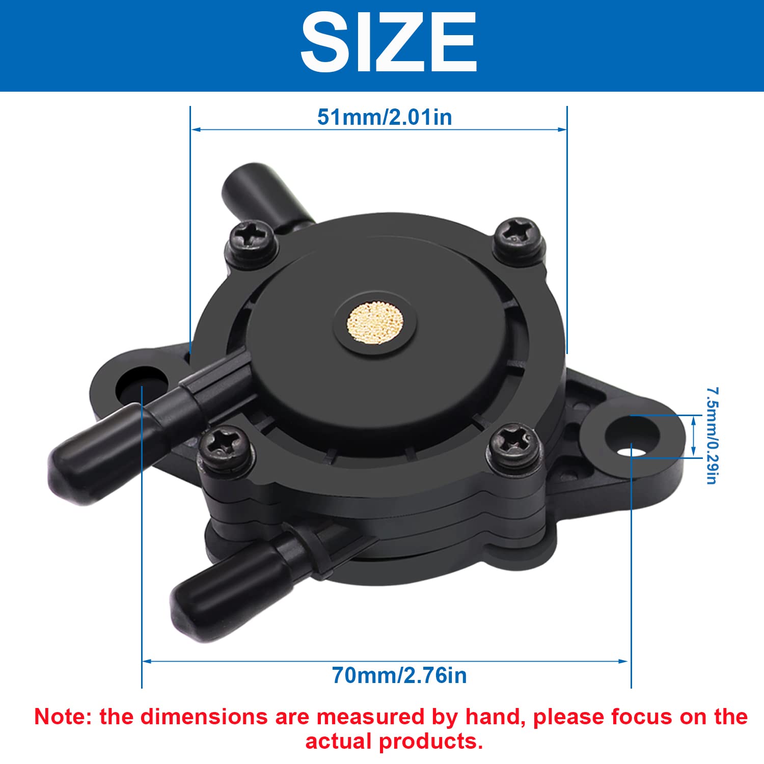 Tnisesm 5Pcs 808656 Fuel Pump, Fuel Filter For Small Engine Tractor Replacement 808656 691034 692313 808492 Lawn Mower