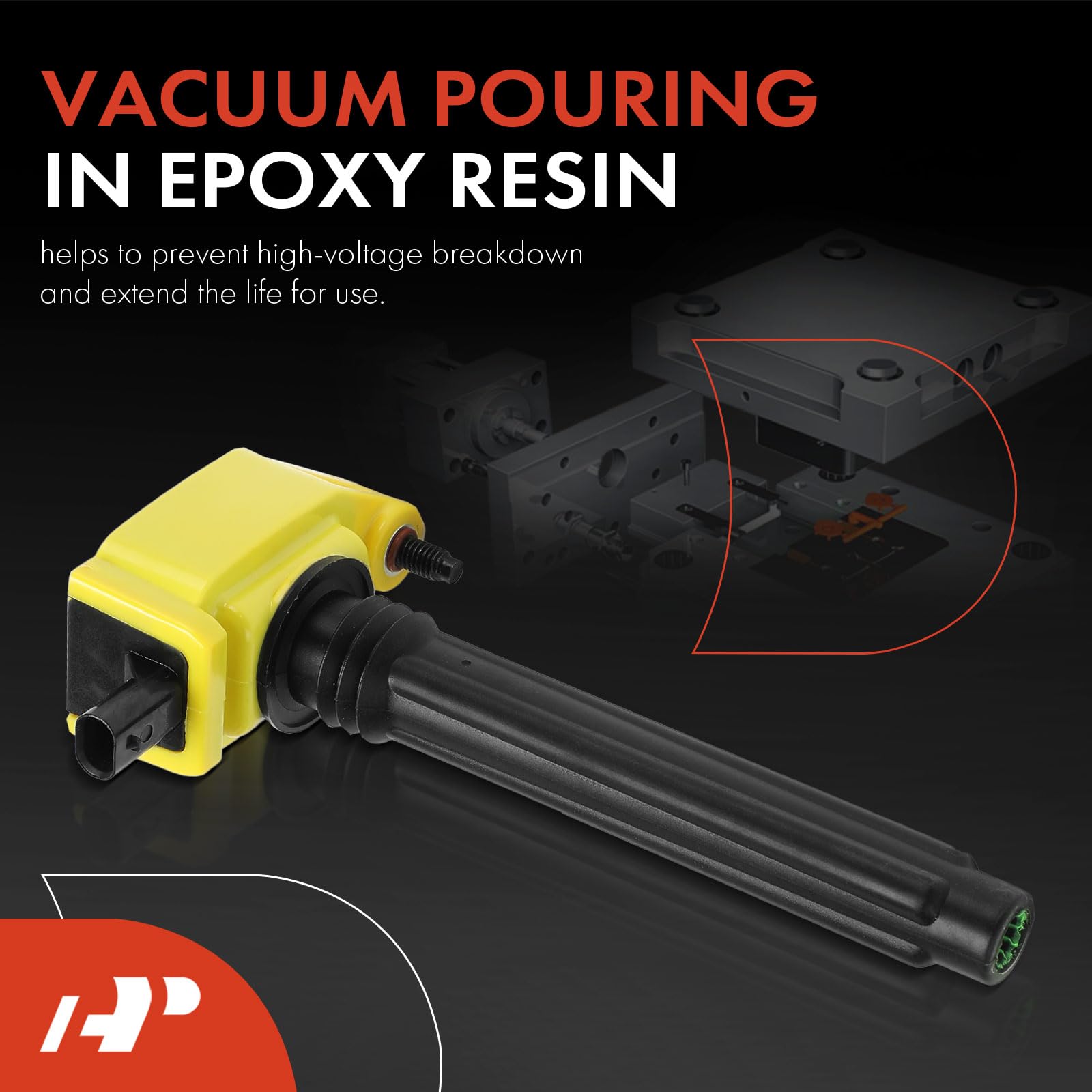 A-Premium (Yellow) Engine Ignition Coil Pack Compatible With Jeep Grand Cherokee, Wrangler & Dodge Grand Caravan, Charger & Chry