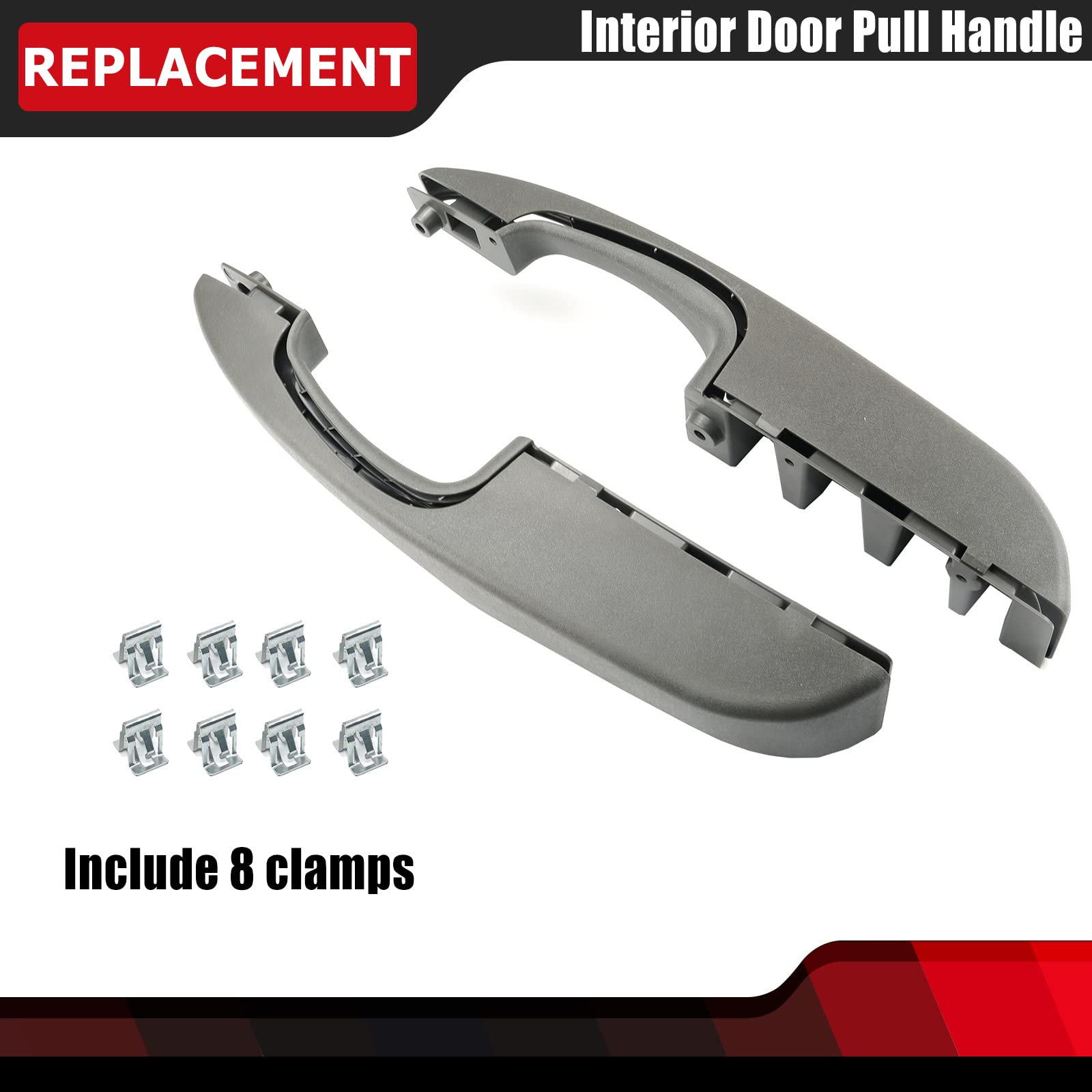 Fexon Pair Interior Door Pull Handle Front Left & Right Side Compatible With 2003-2019 Chevy Express Gmc Savana 1500 2500 3500 Van Replaces 25750064 10388389