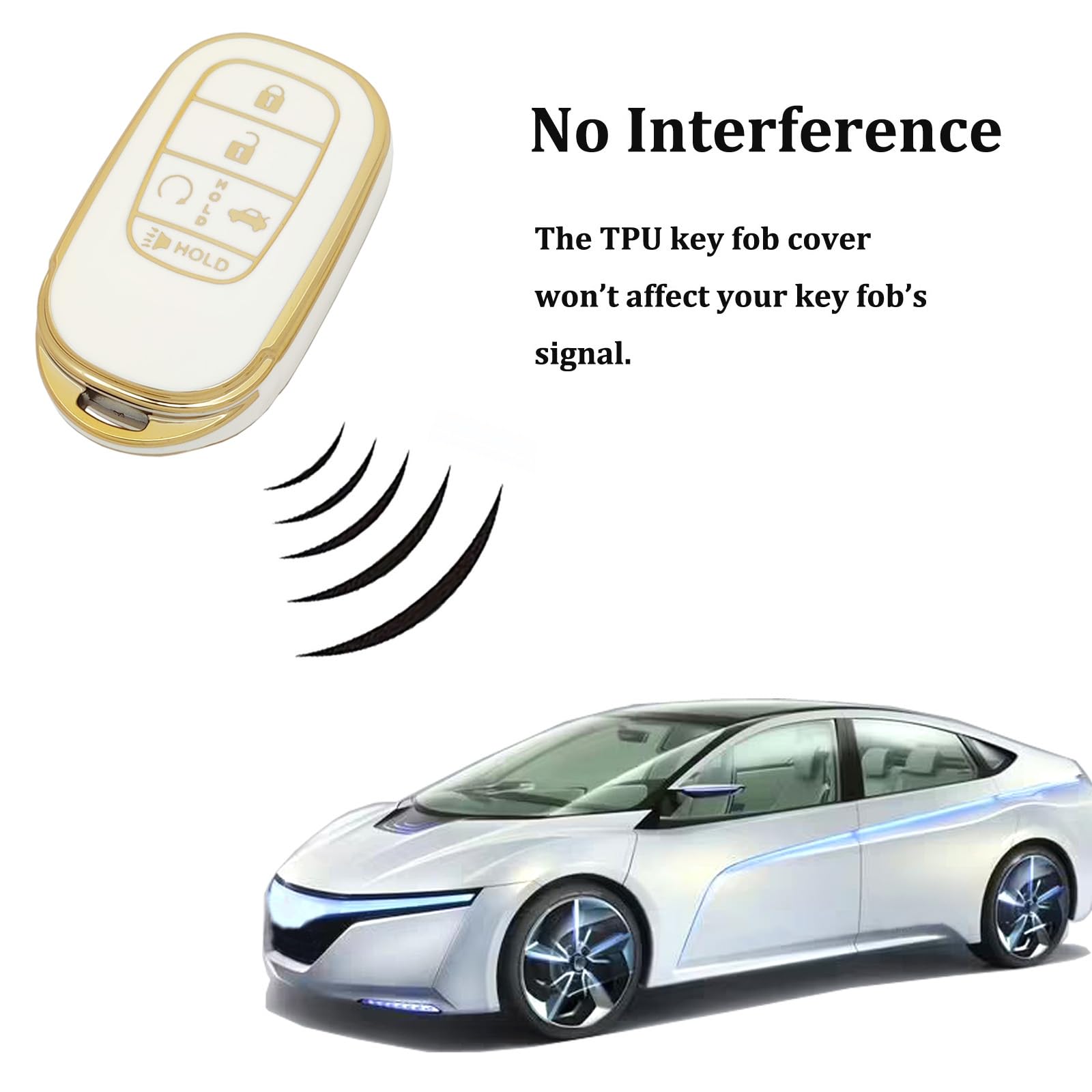 Arruweer Key Fob Cover For Honda Soft Tpu Key Fob Case Holder Protector Compatiable With 2022 2023 Honda Accord Civic Hr-V Cr-V