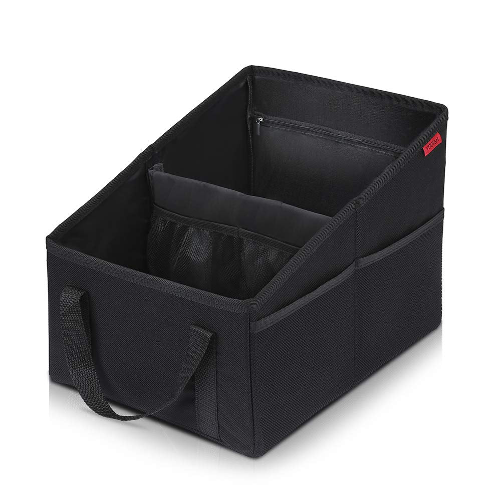 YOOFAN Car Seat Organizer - Passenger Seat Organizer, Collapsible Small Car Seat Storage Organizer for Console Front/Back, Autom