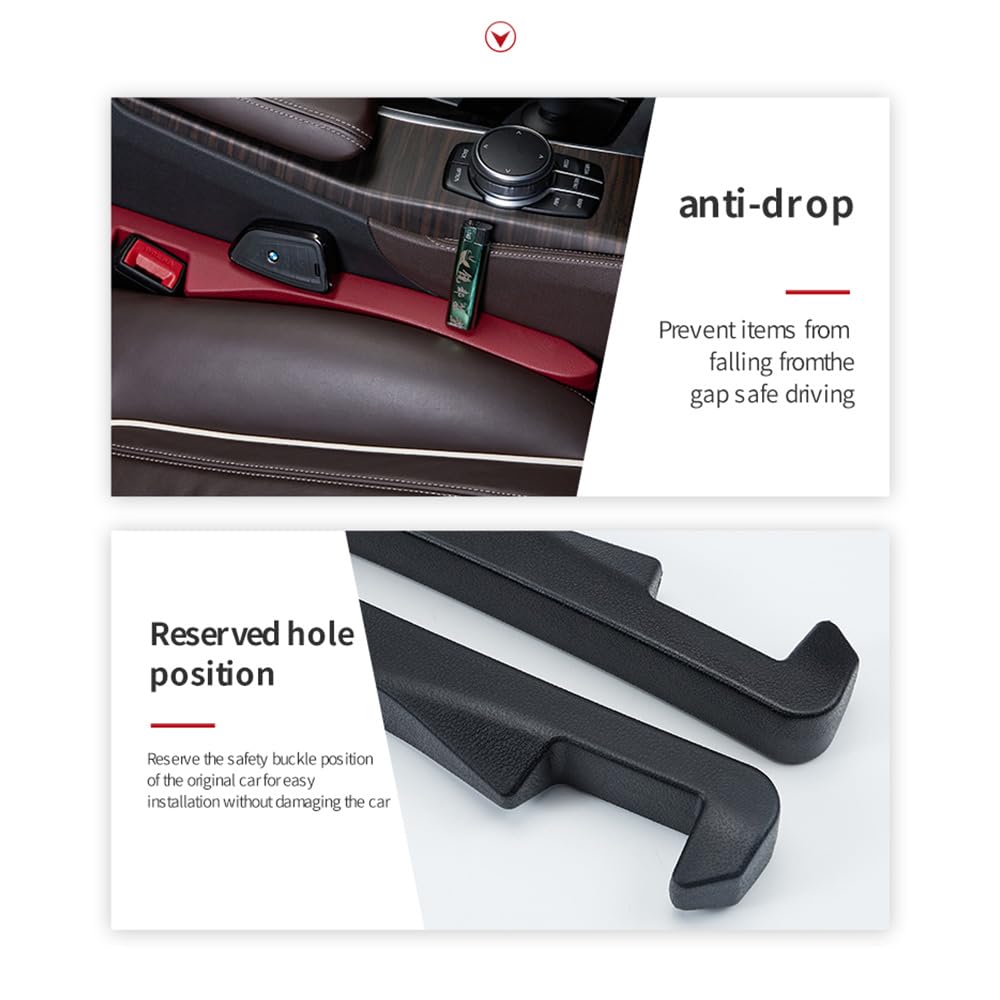 Ihotder 2Pcs Car Seat Gap Filler - Car Seat Gap Filler Organizer For Holding Phone,Key,Purse - Universal Car Gap Filler Fits Car